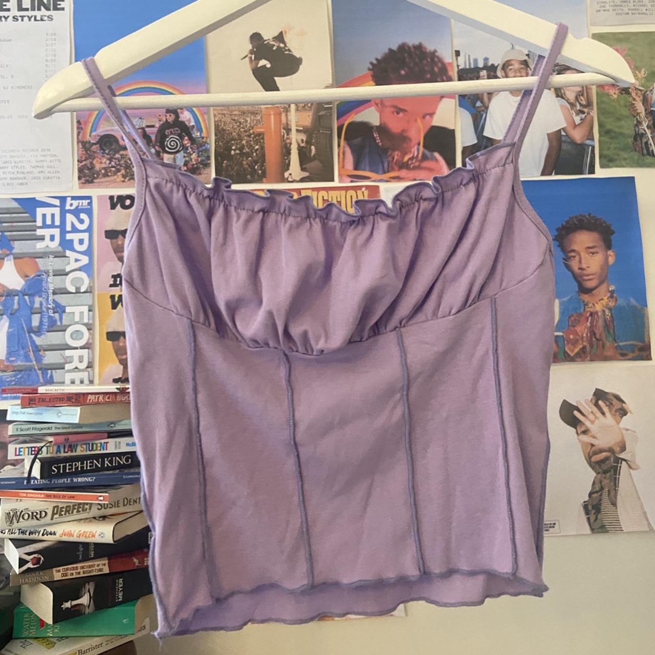 Purple corset-like cami so cute and hardly worn - Depop