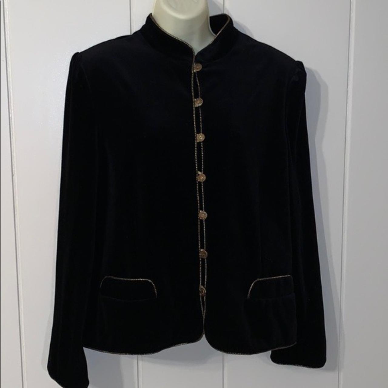 Vintage late 80s/early 90s Butte black velvet jacket...