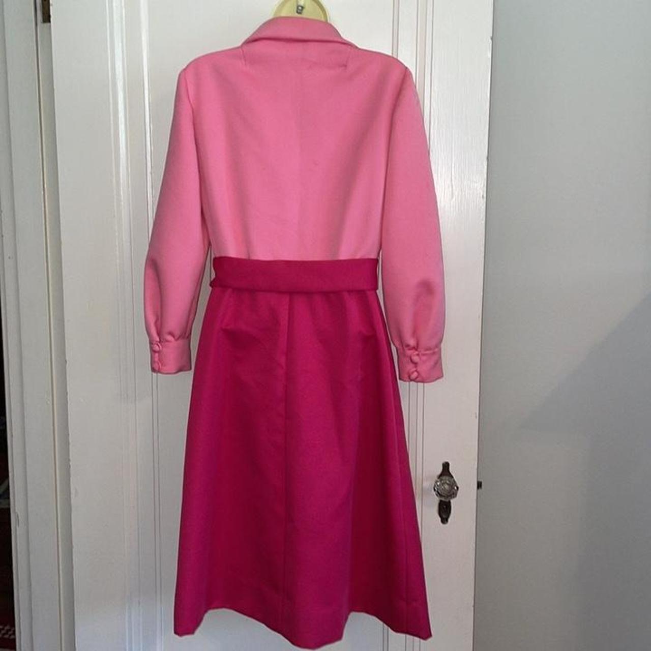 Vintage 70s Rona pink & fuchsia long sleeved party... - Depop