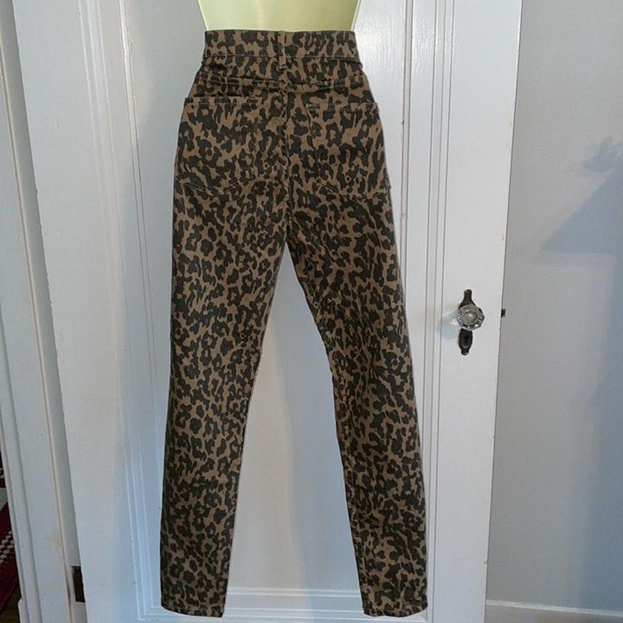 ZARA Leopard Print Skinny Trouser Pants Animal Print, Size Medium, Tan/Black