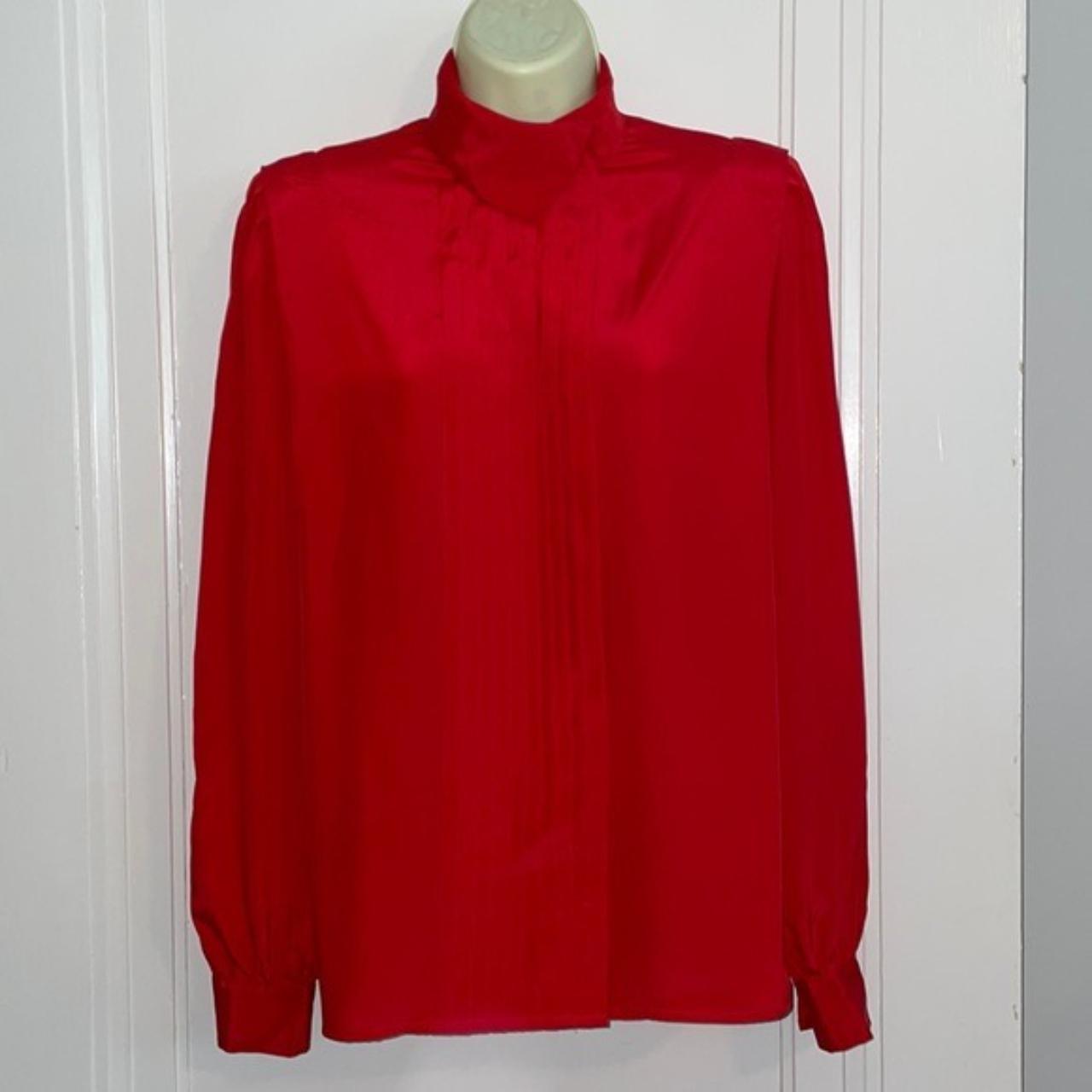 Reclaimed Vintage Women's Red Blouse | Depop