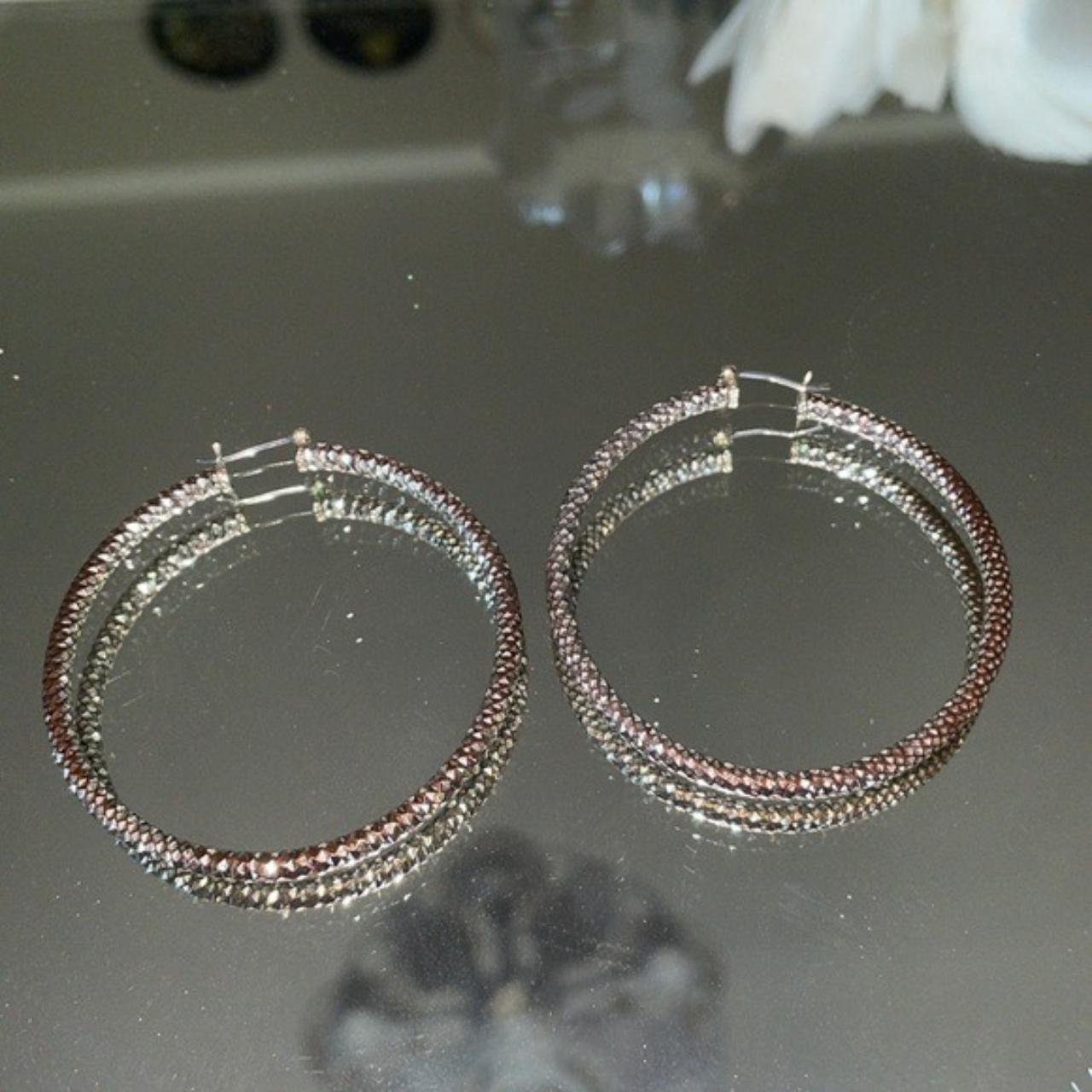 Sparkly silver clearance hoop earrings