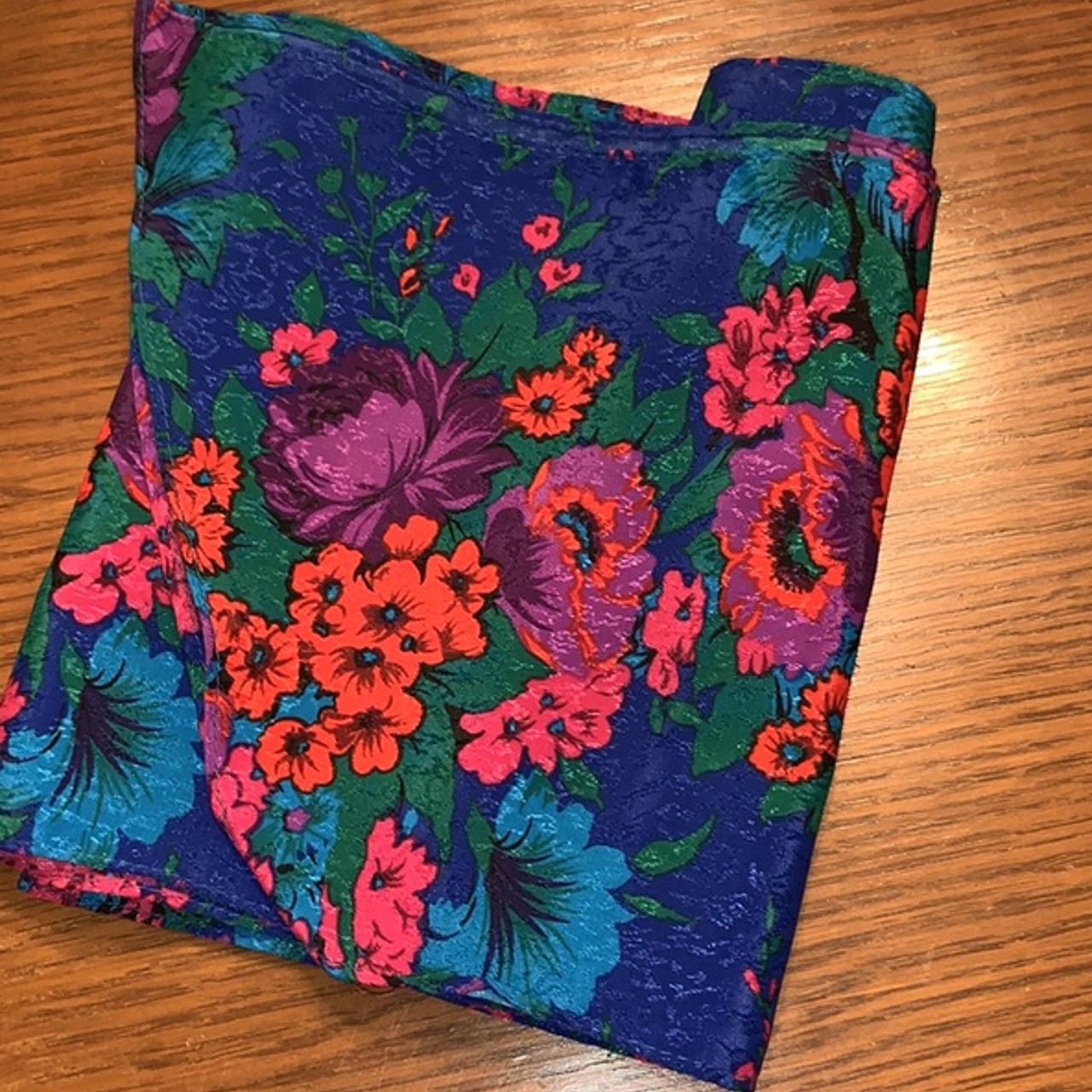 Vintage 70s Or 80s Brightly Colored Floral Polyester Depop