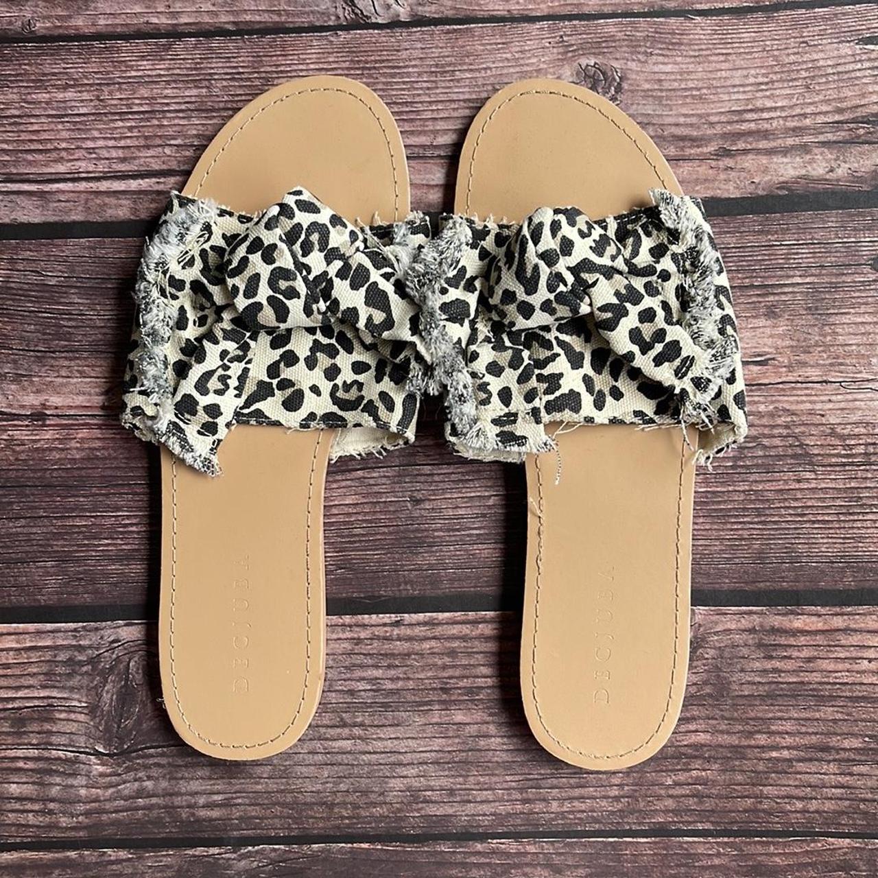 Women's Tan and Brown Slides Depop