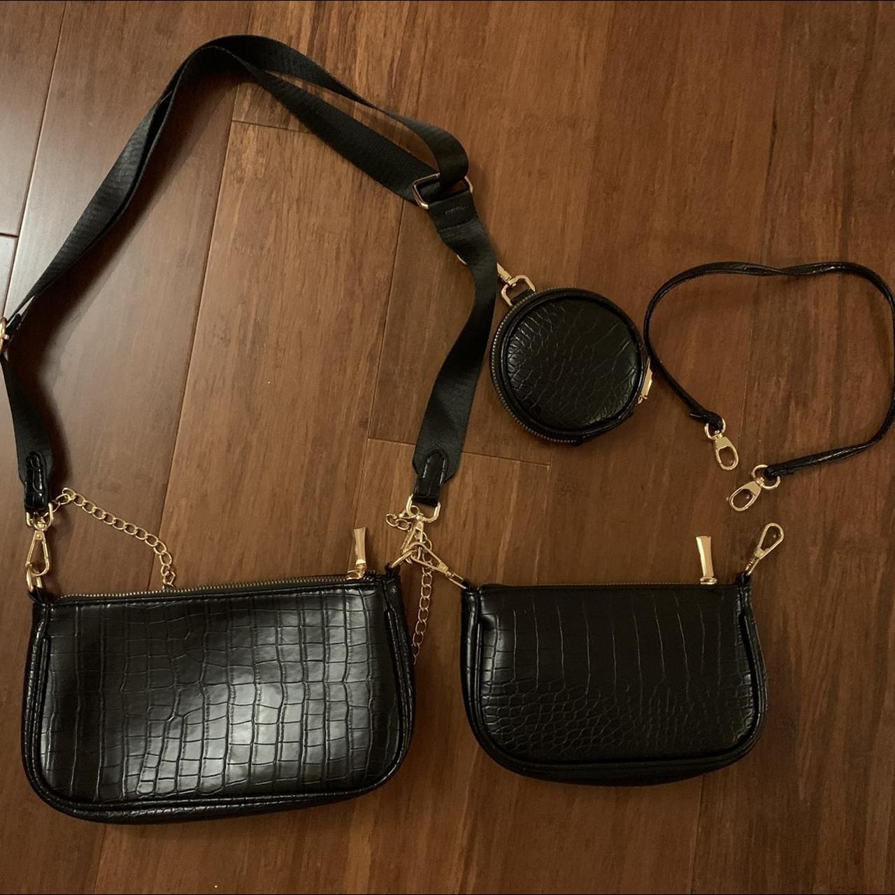 Black and gold purse with pretty strap - Depop
