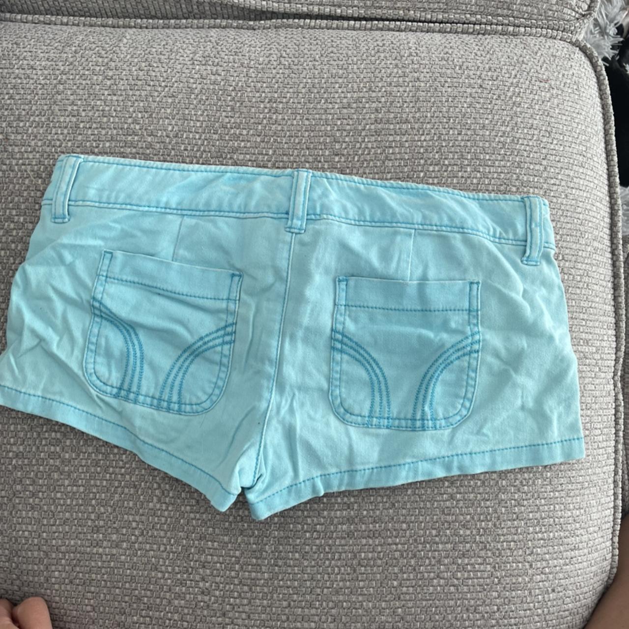 Blue turquoise Hollister shorts hotpants Size 25... - Depop