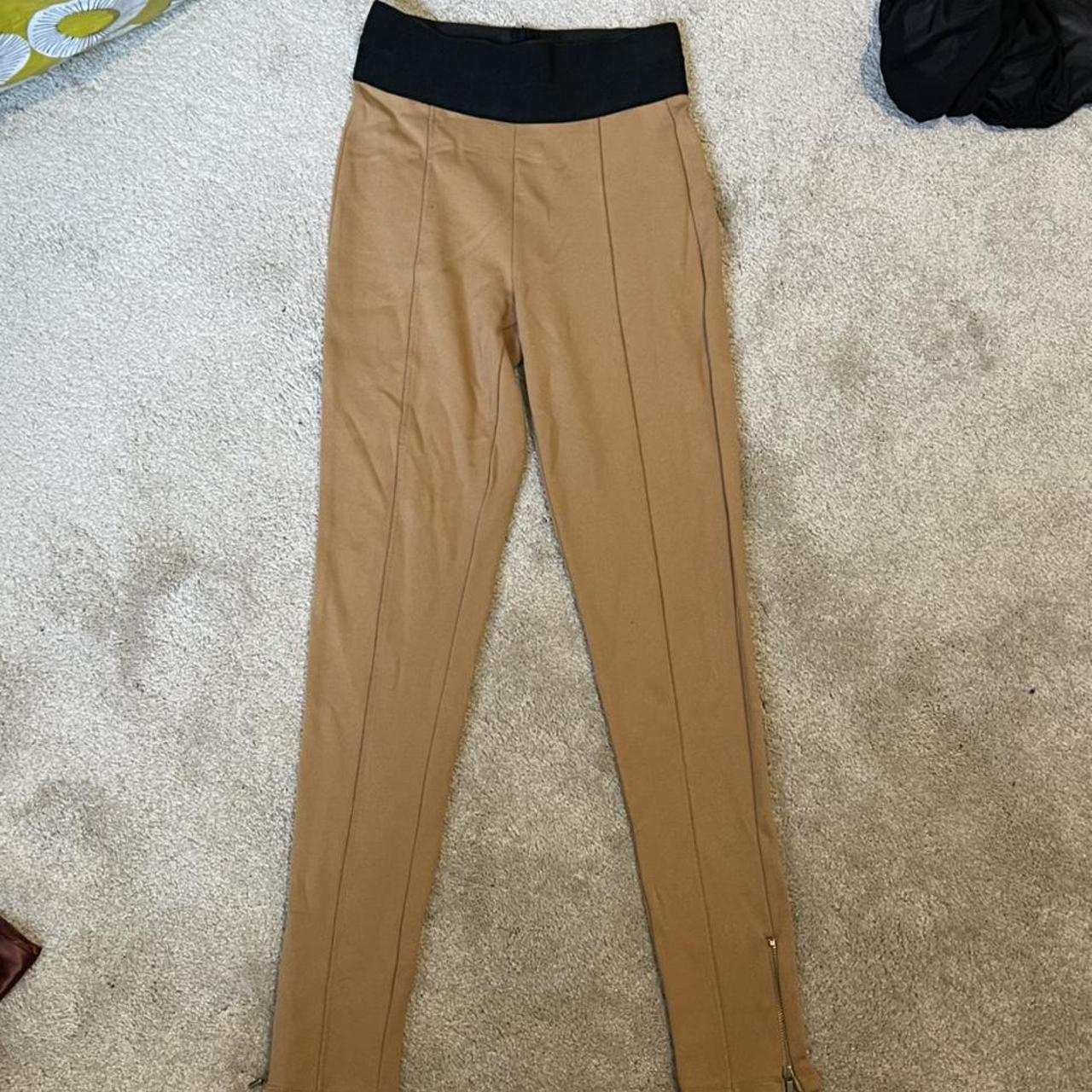 camel leggings zara