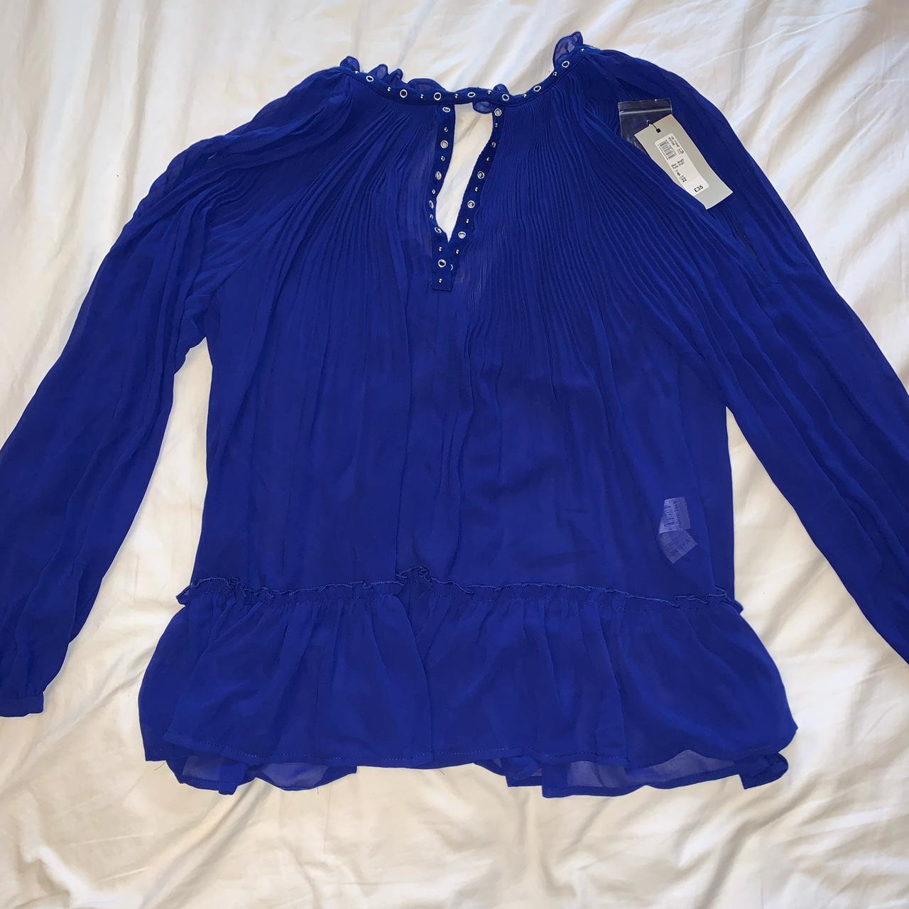 River Island Women's Blue Blouse Depop