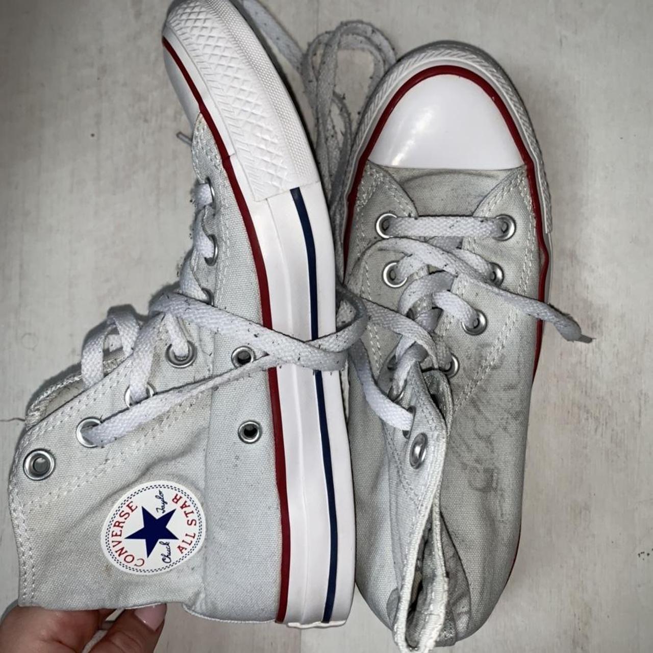 Size 4 Originally White High Top Converse Slightly Depop