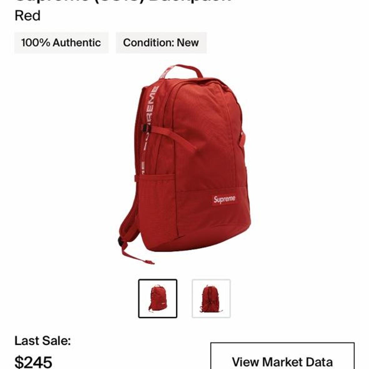 Dope red supreme backpack perfect for going to - Depop