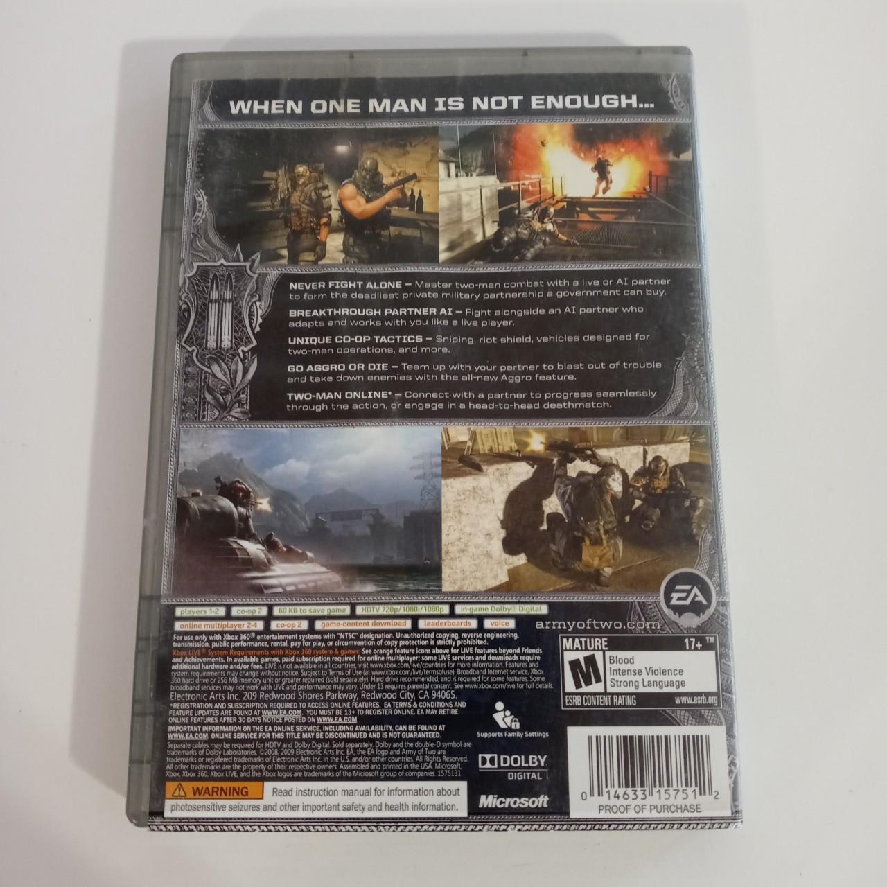 Army of Two xbox 360 Platinum hits Game for xbox... - Depop