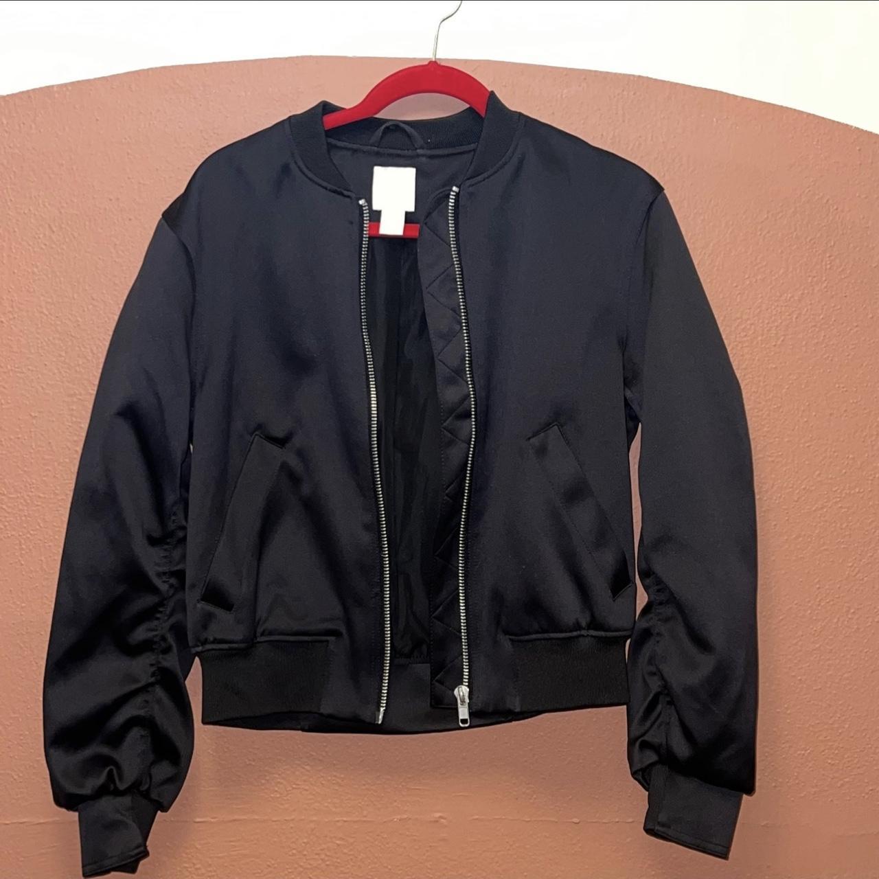 H&m satin 2024 bomber jacket