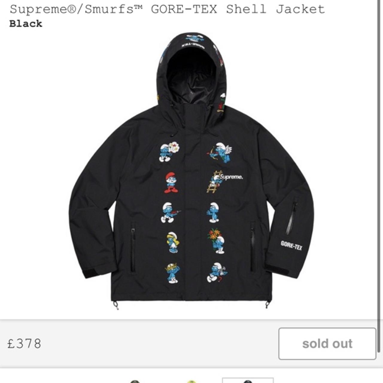 SUPREME/SMURFS GORE-TEX SHELL JACKET (BLACK), SIZE:...