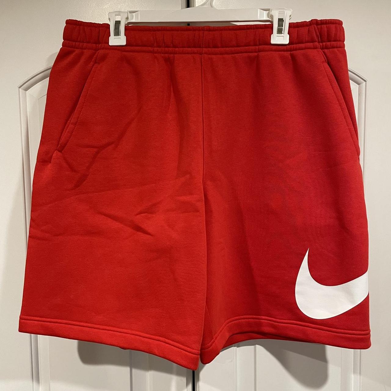 red nike sweatshorts