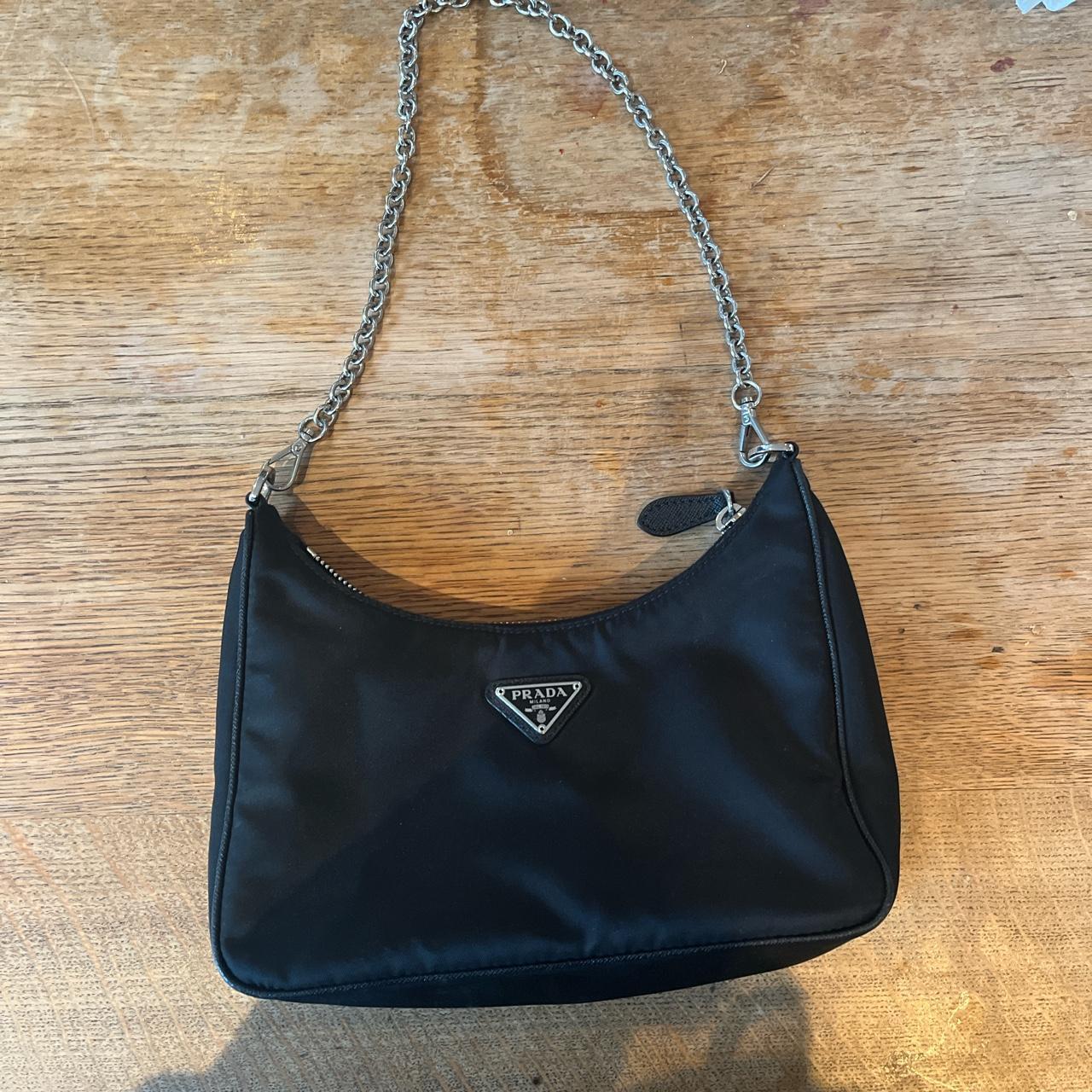 Prada Cleo brushed leather mini bag in scarlet red - Depop