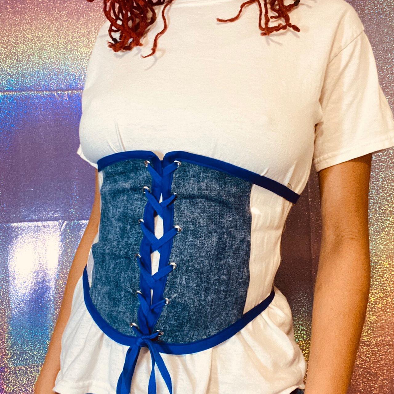 Blue Denim Corset Belt Handmade by me Brand Jrenee... Depop