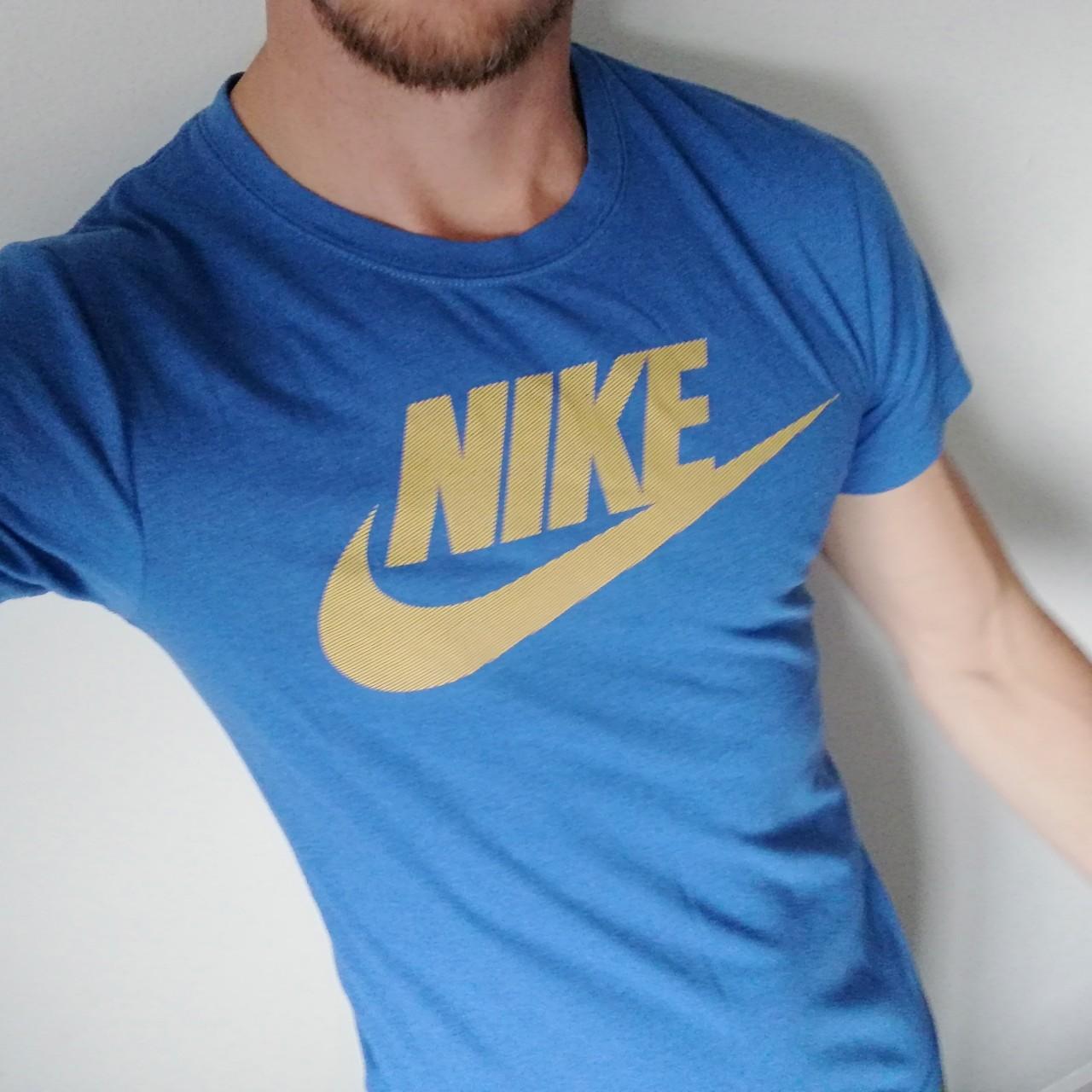 signal blue nike shirt