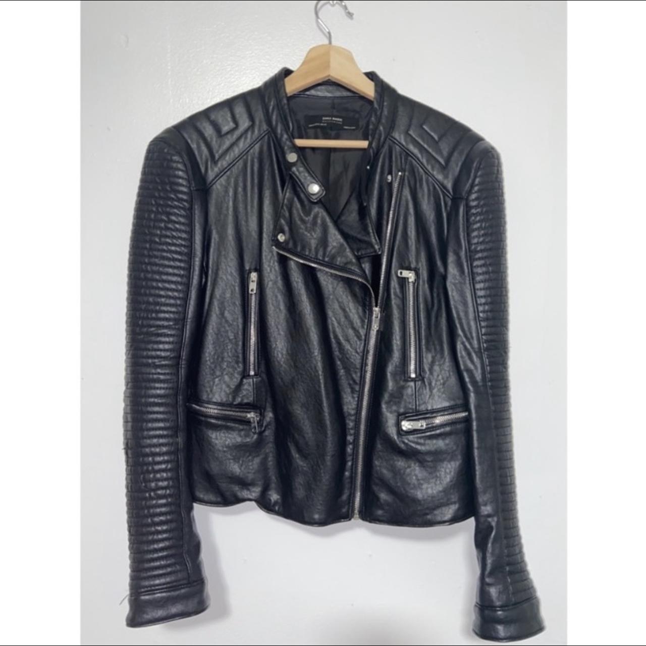 ZARA basics faux leather biker jacket.😎🖤 I’ve had... - Depop