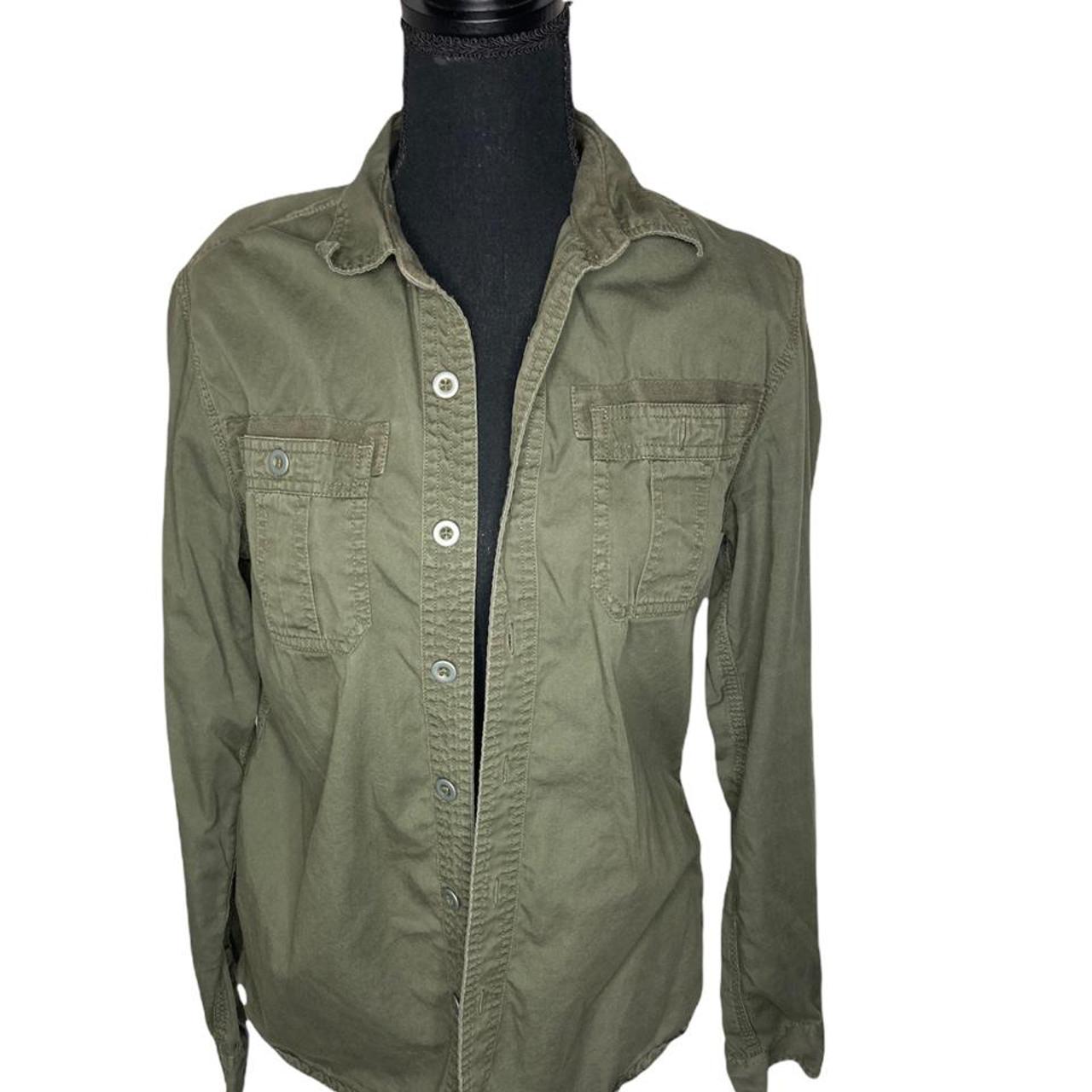 Converse One Star army olive green button layering... Depop