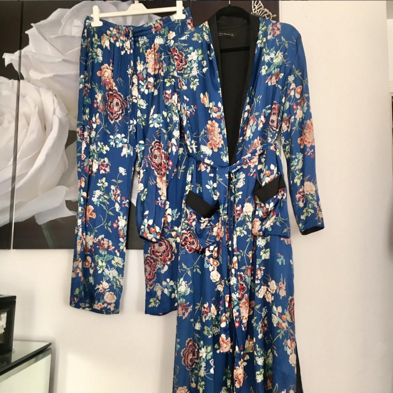 zara blue floral co ord