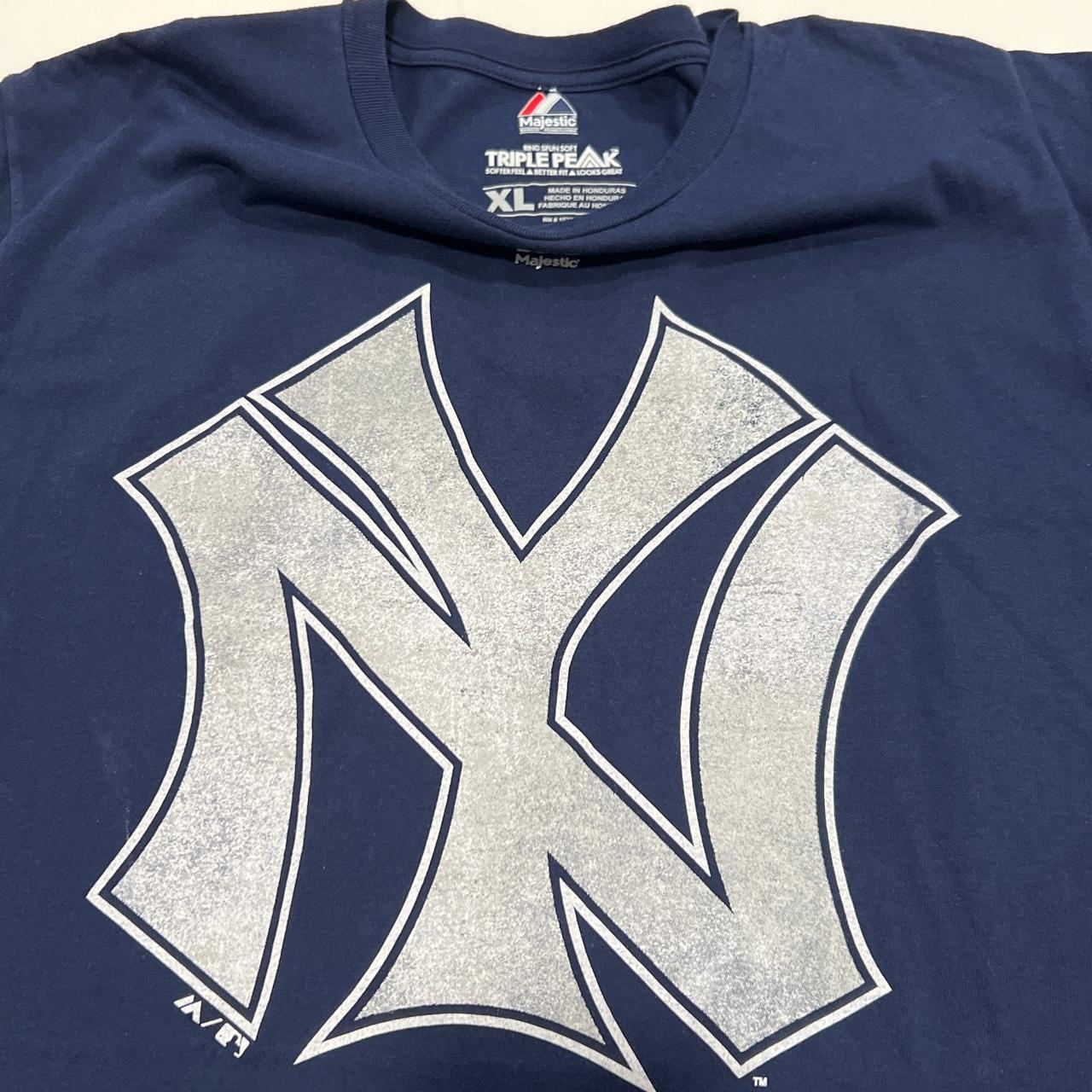 Majestic New York Yankees T-shirt MLB Baseball Adult XL NY Blue