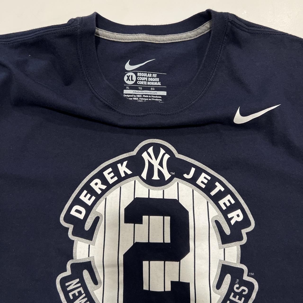 Nike, Shirts, New York Yankees Derek Jeter Captain Tshirt Xl Gray