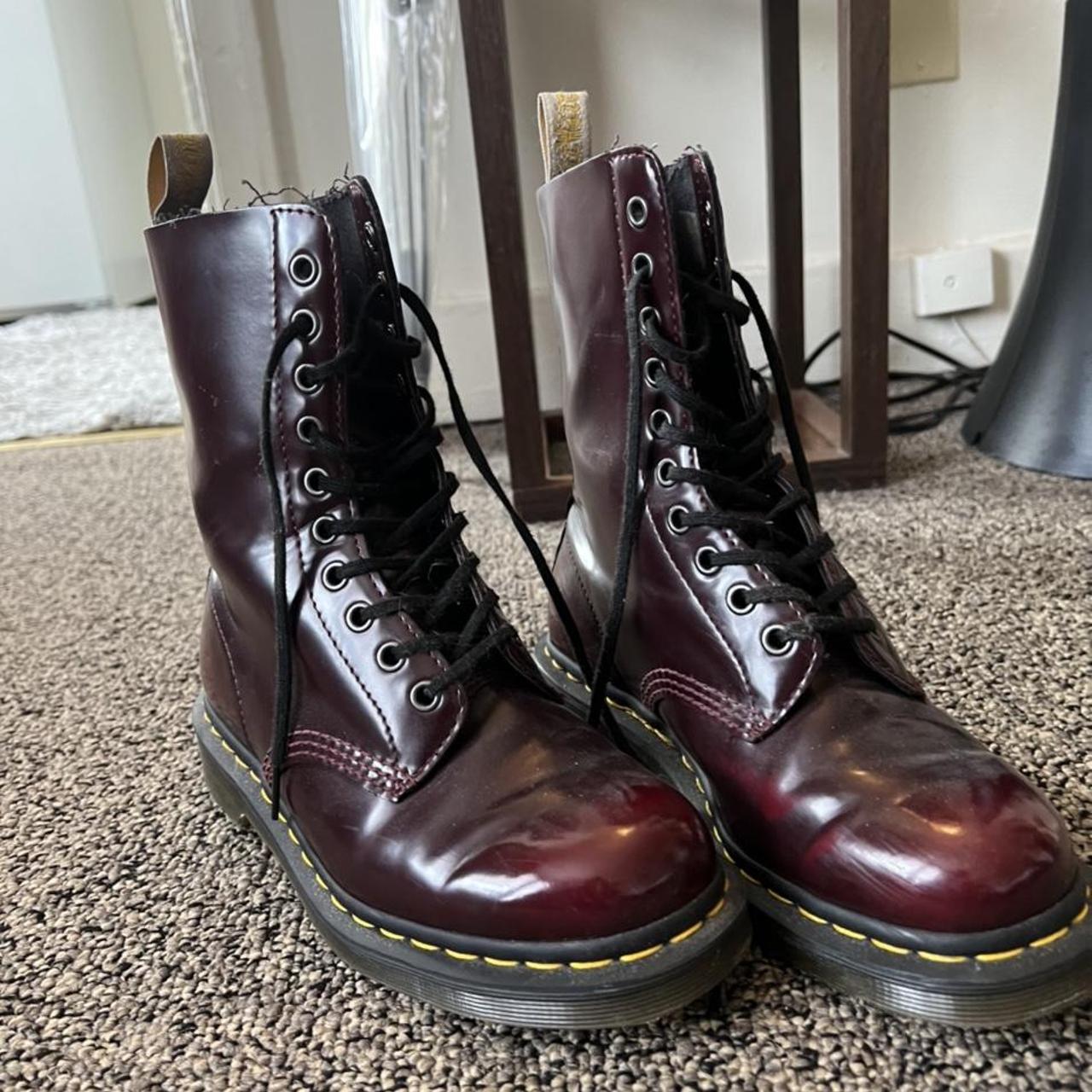 red dr martens size 5