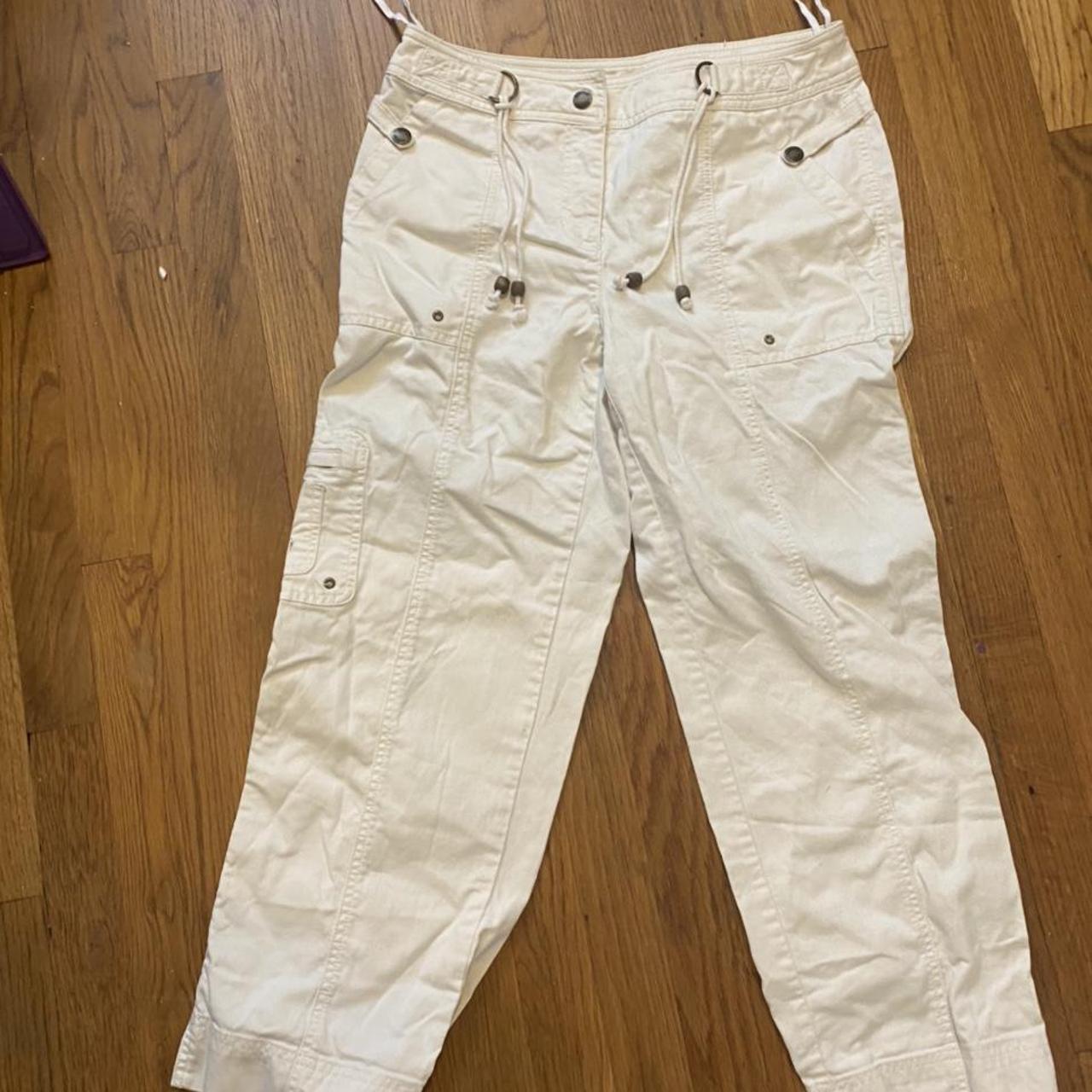 Women's Cream and Brown Jeans | Depop