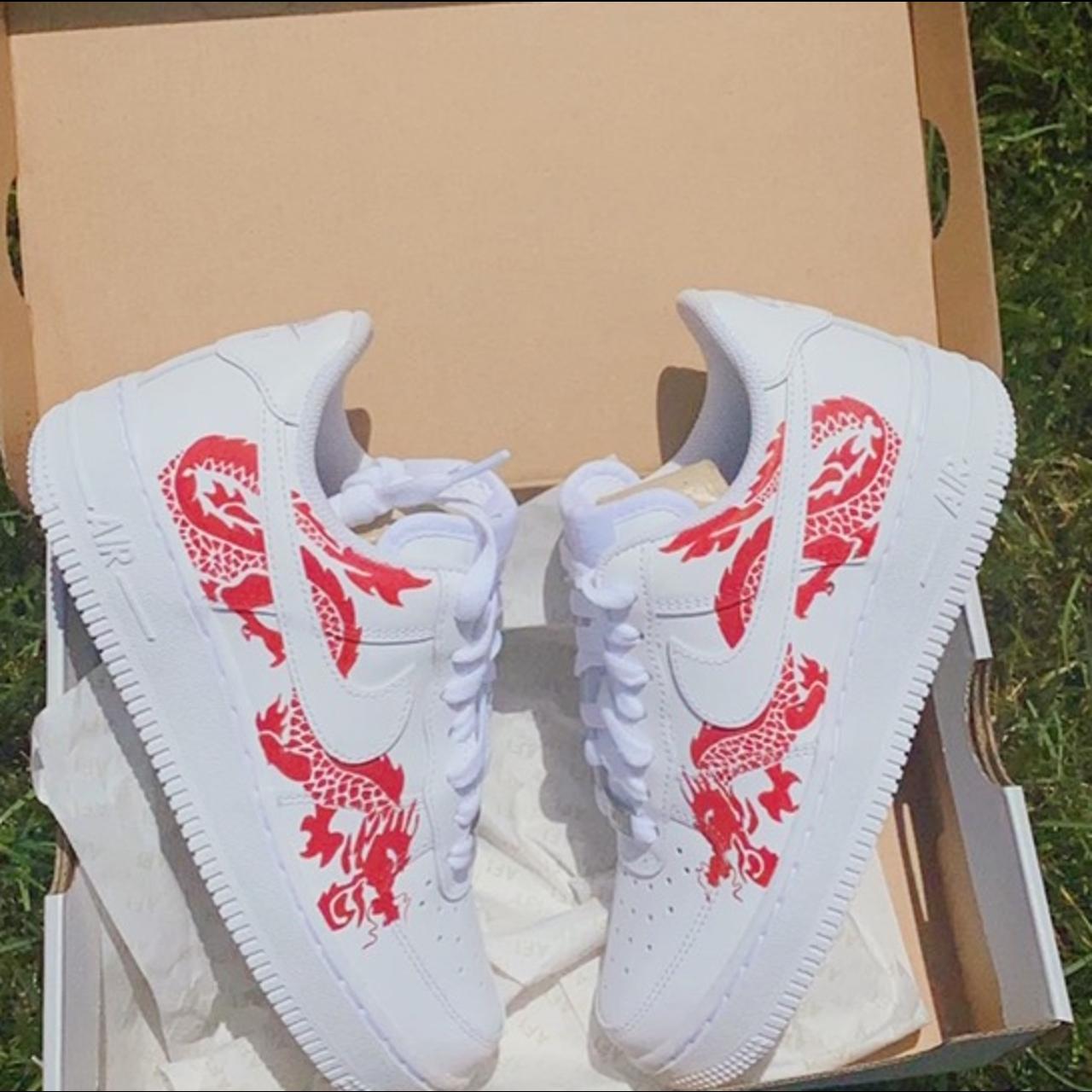 Nike air force top 1 red dragon