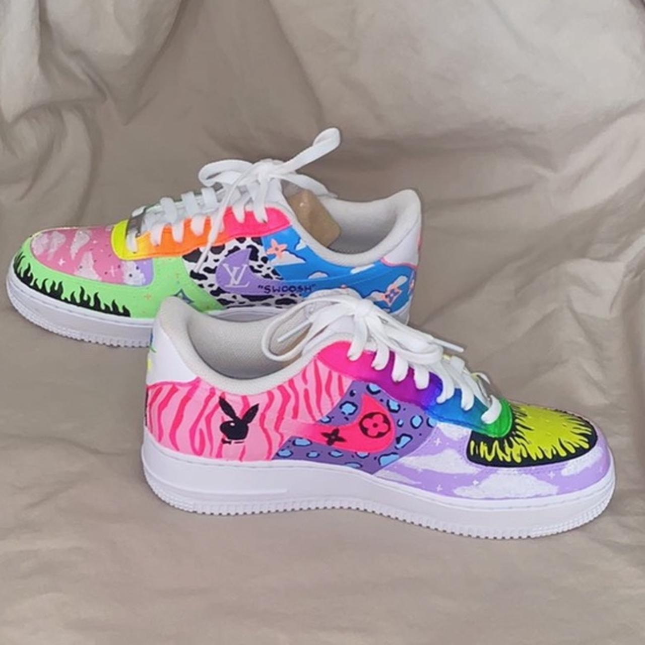 Custom Air Force 1 🤍🤍 Any color available for this - Depop