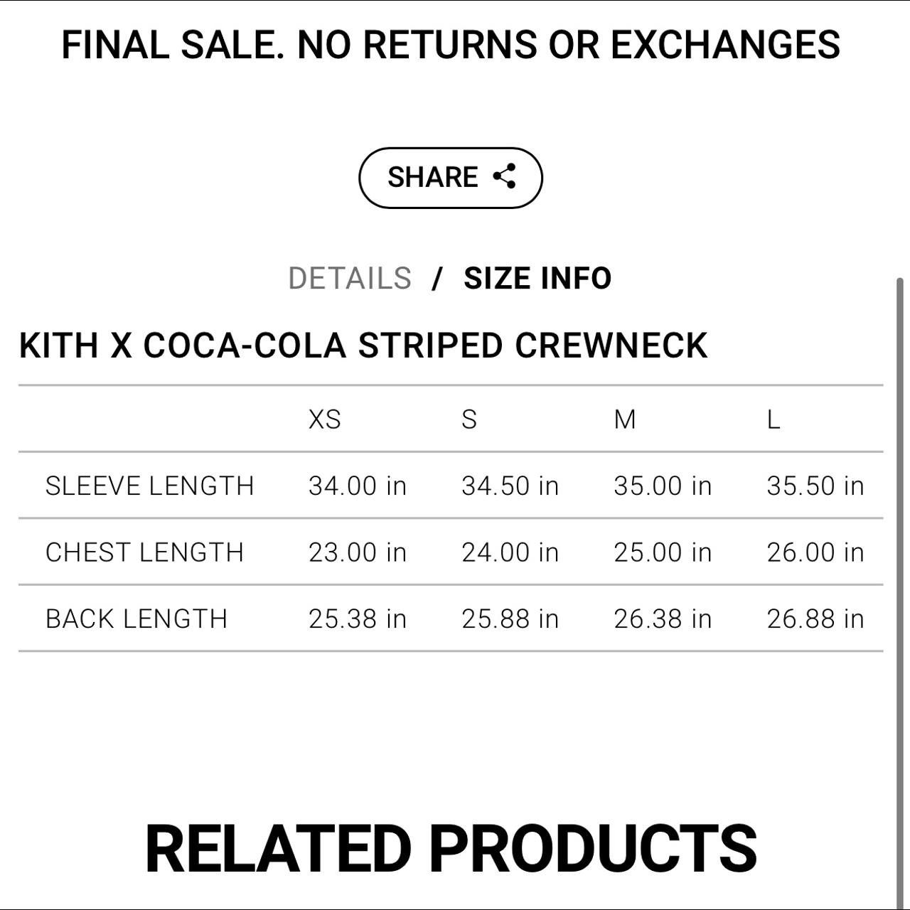 Kith cocal cola striped ivory crewneck, Brand new...