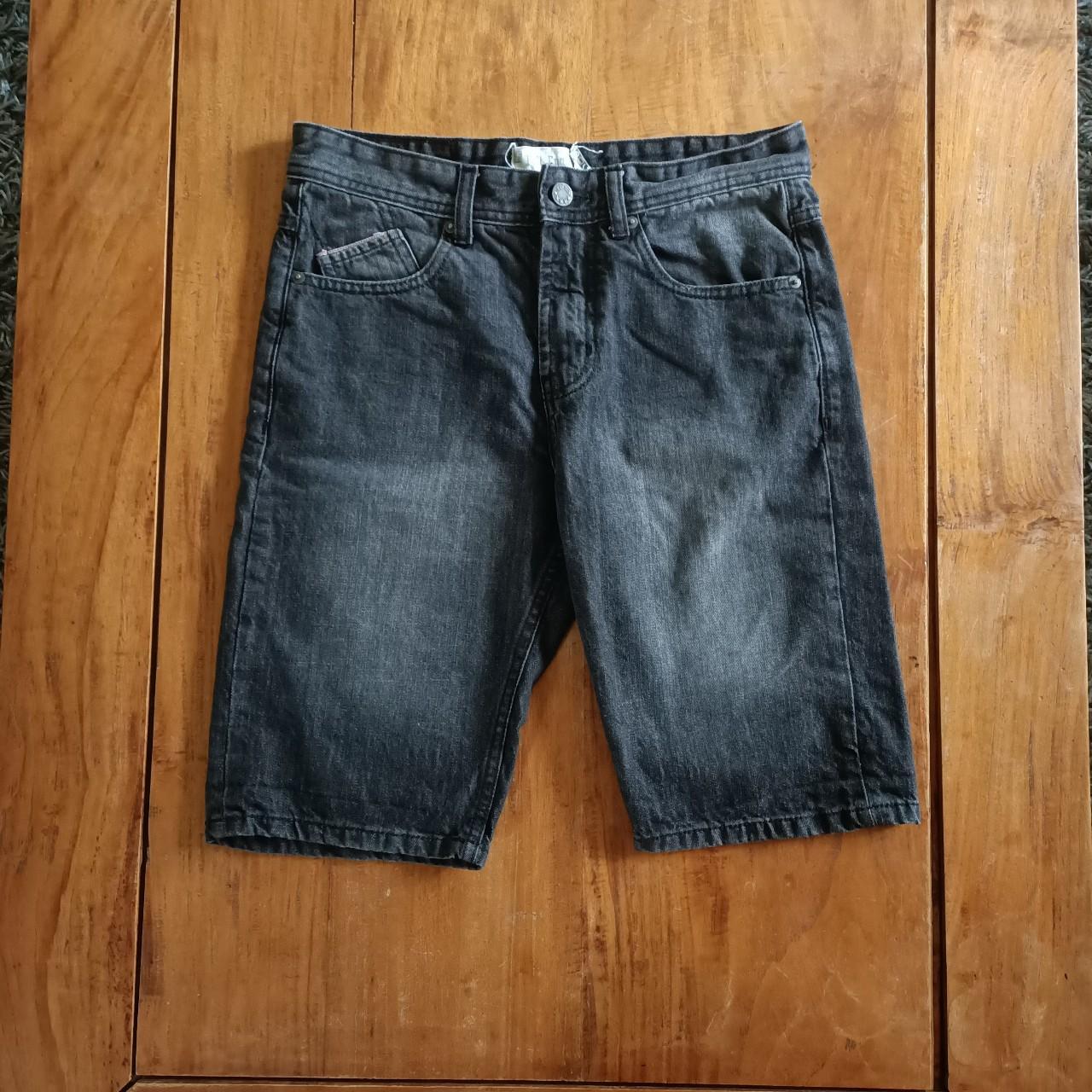 Men's black faded denim shorts. The brand is Full... Depop