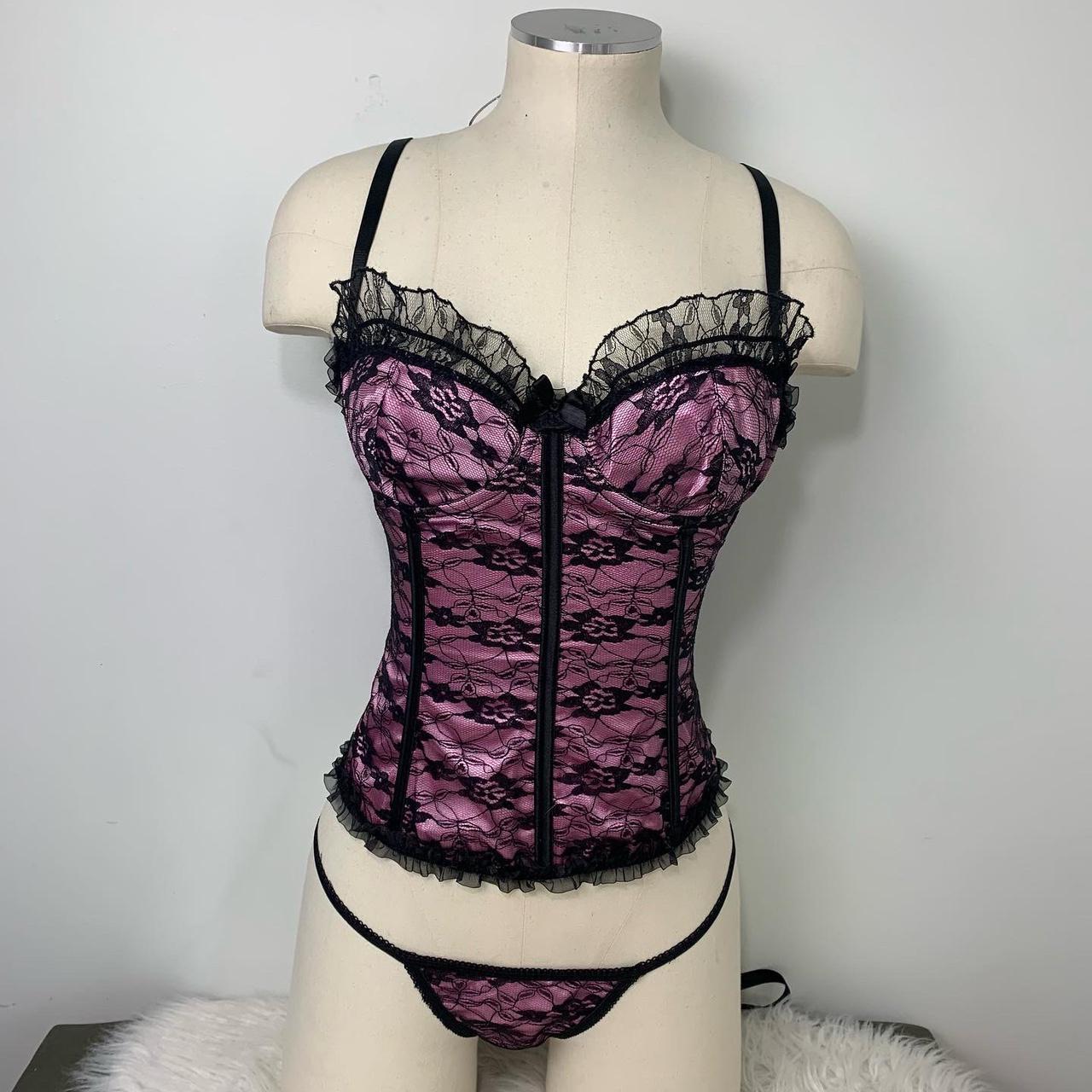 Elegant Moments Women's Pink and Black Bandeaus