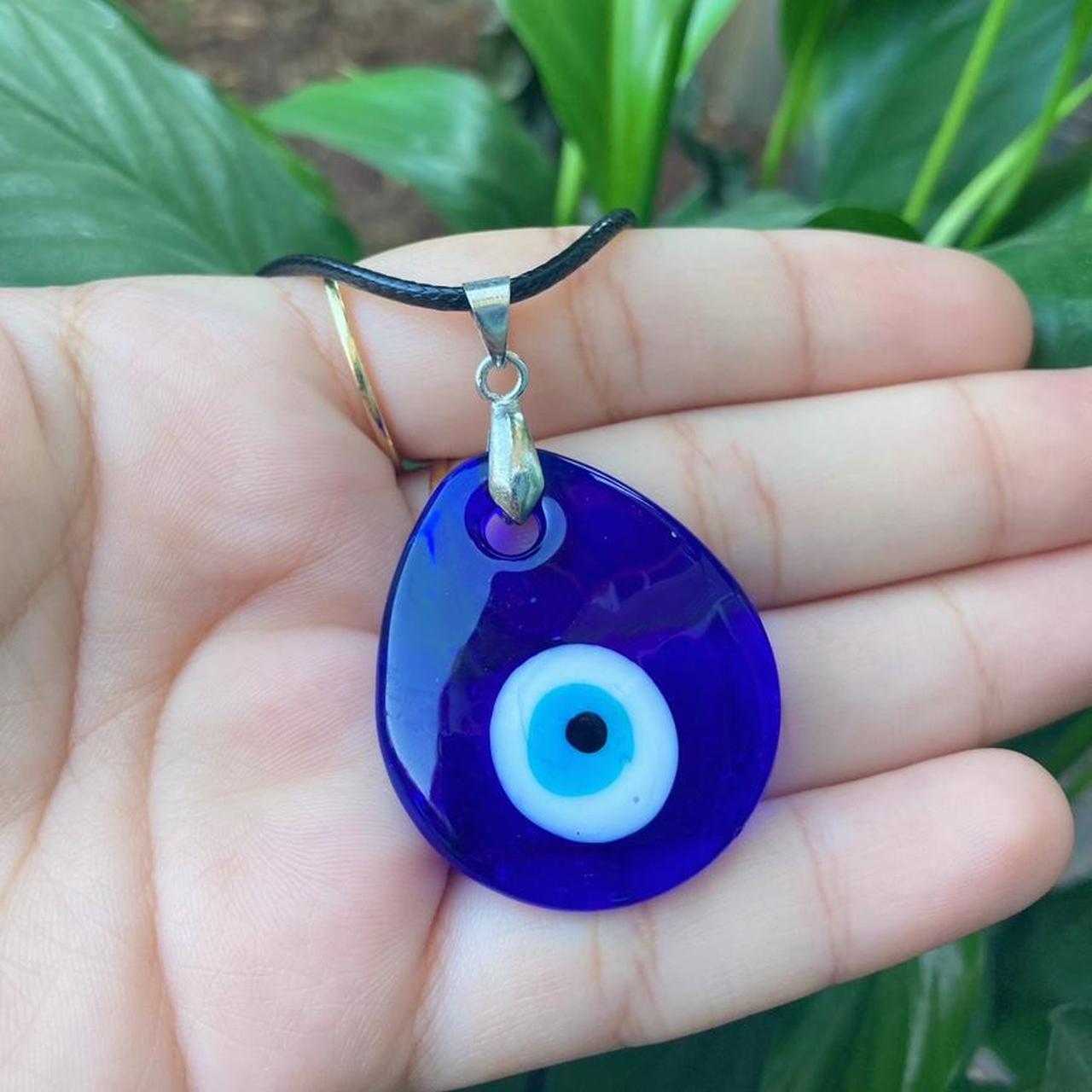 Evil eye glass pendant necklace 🧿 Size of pendant... Depop