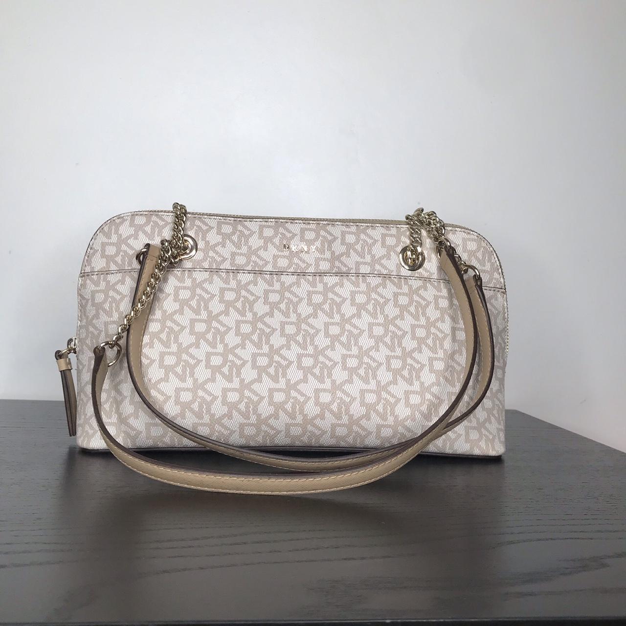 DKNY Women's Cream and White Bag | Depop