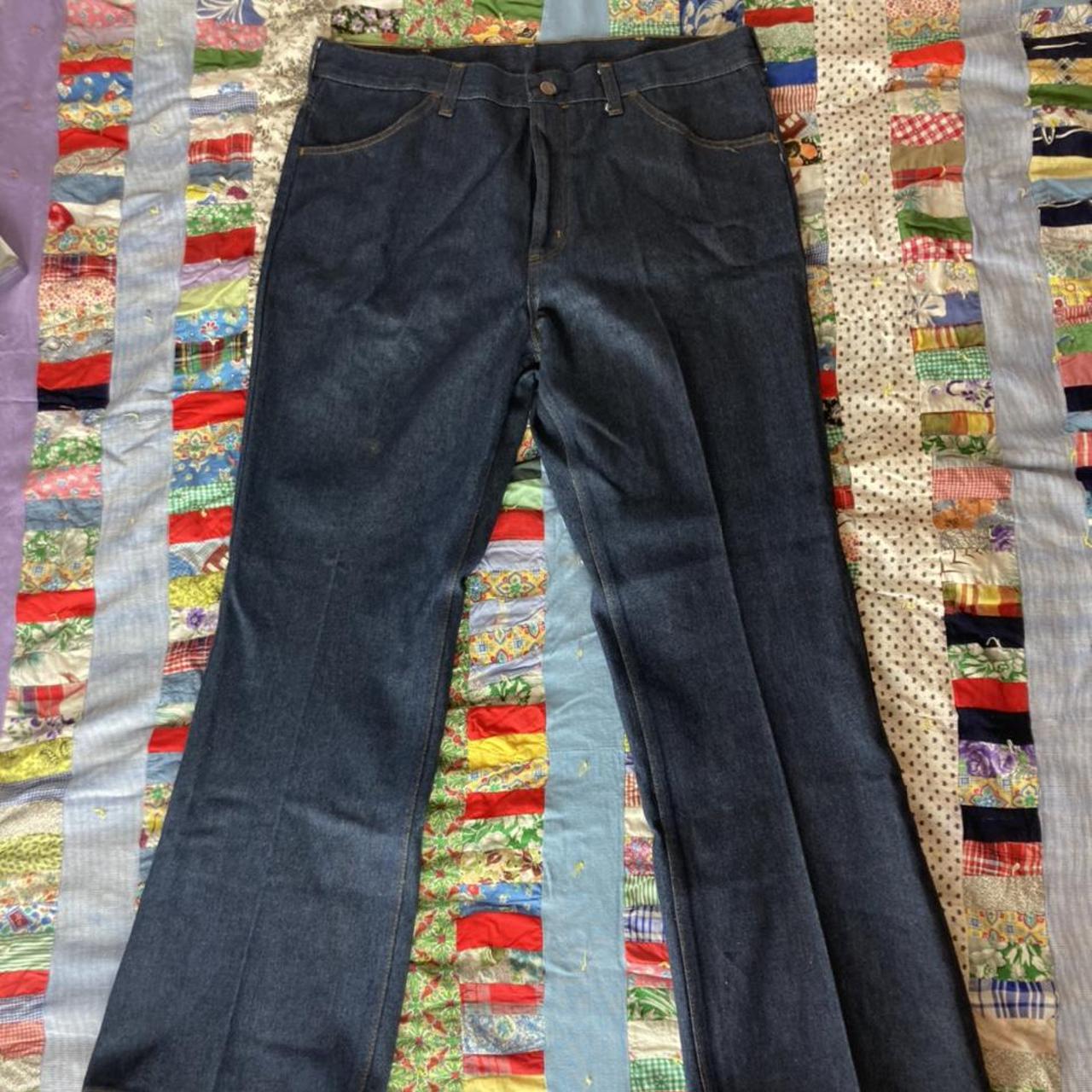 Vintage 70s sportswear jeans NOS w/ tags flared... - Depop