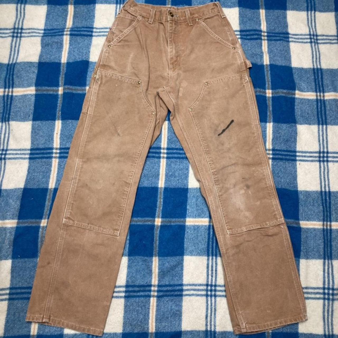 Vintage carhartt double knee pants made in USA true... - Depop