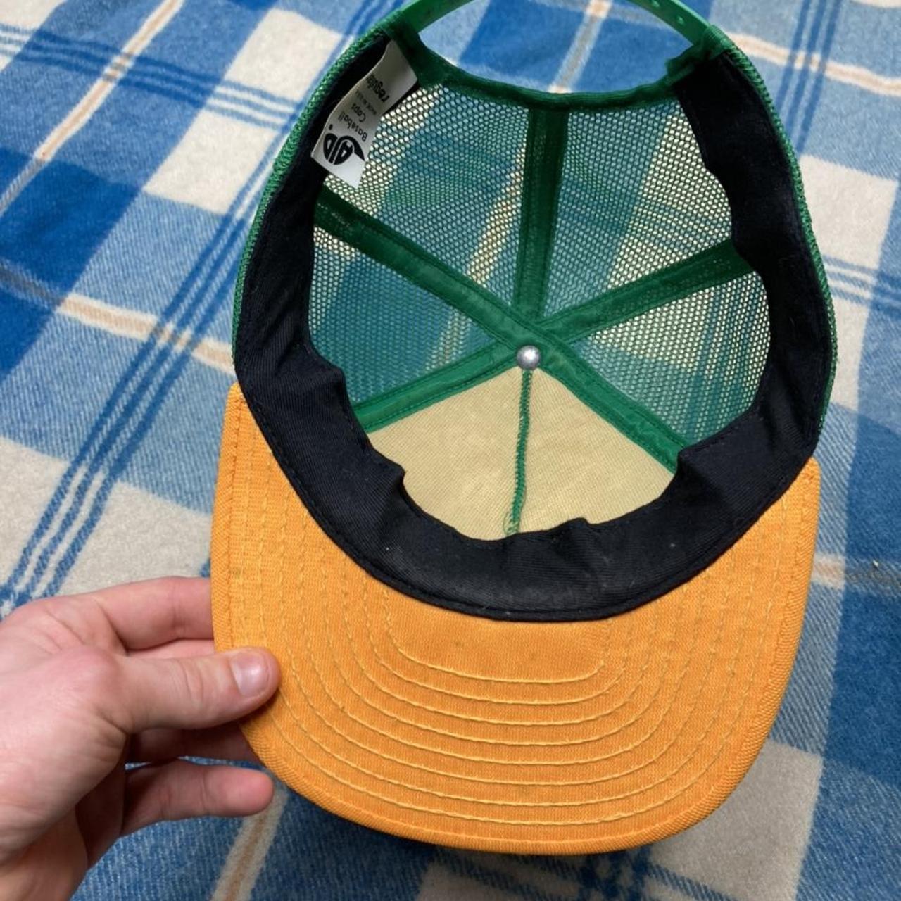 Vintage 90s Oakland A's Green Yellow SnapBack Hat by - Depop