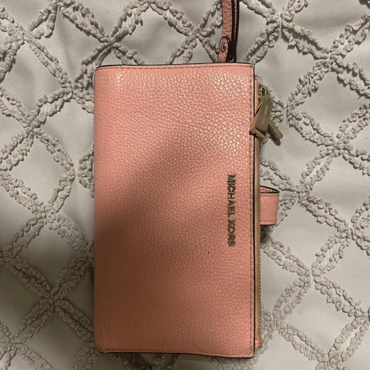Michael Kors Jet Set Large Phone Wristlet Wallet Brown Mk Powder Blush Pink   Walmartcom