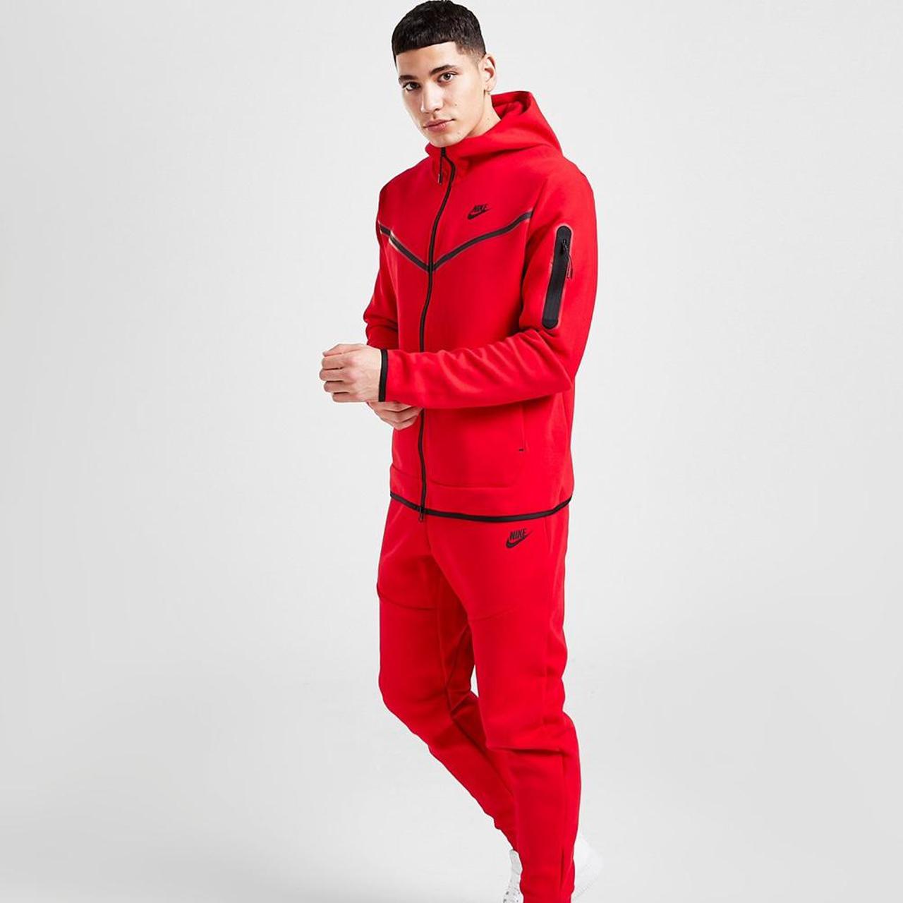 nike tech tracksuit red