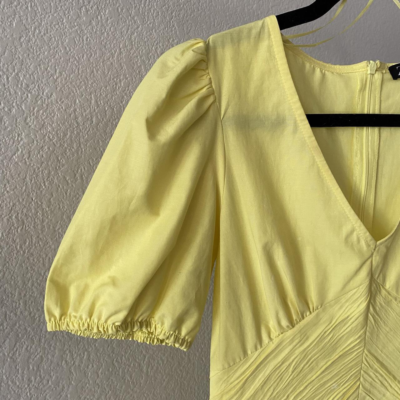 Zara Women's Yellow Dress | Depop