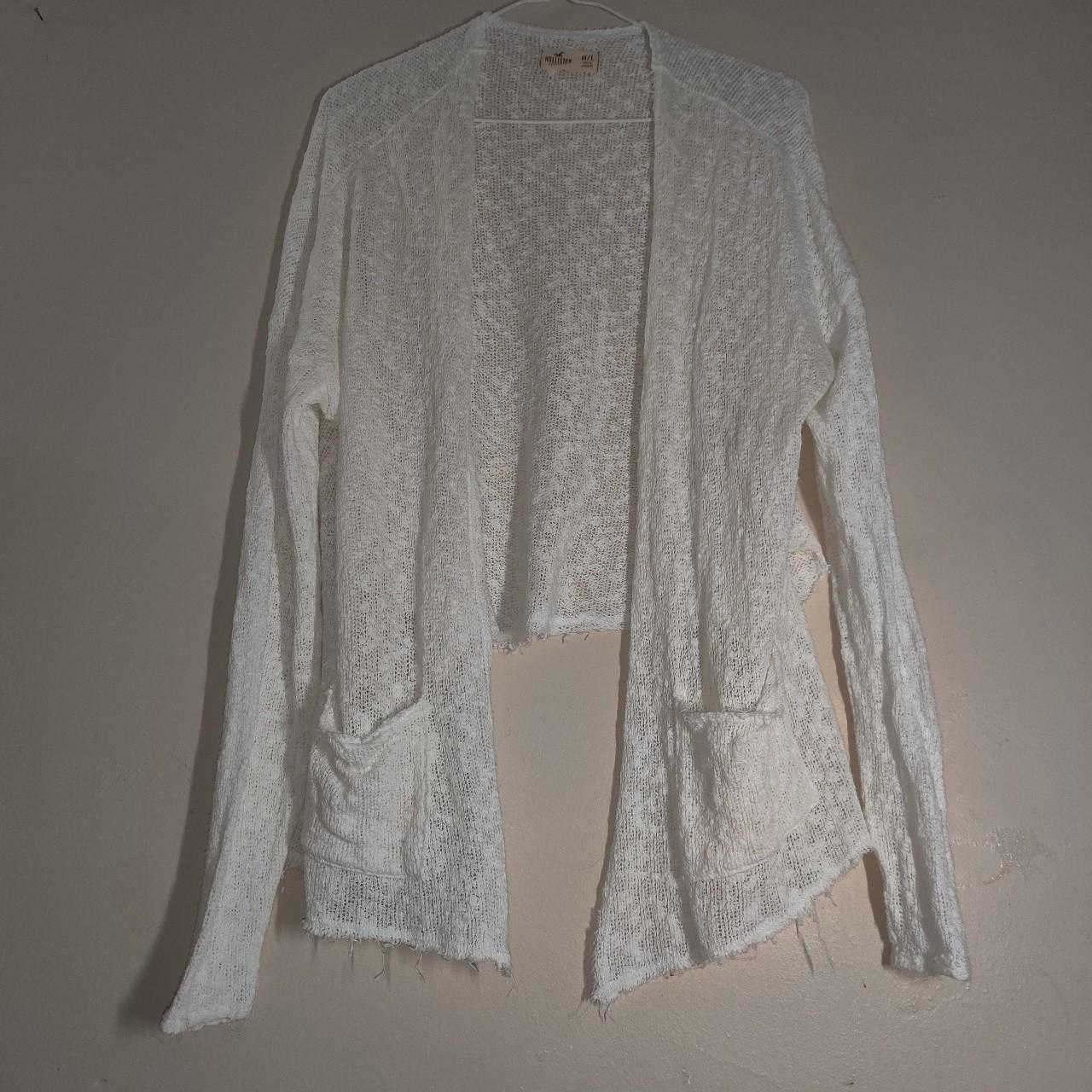 Hollister Co. Women's White Cardigan Depop