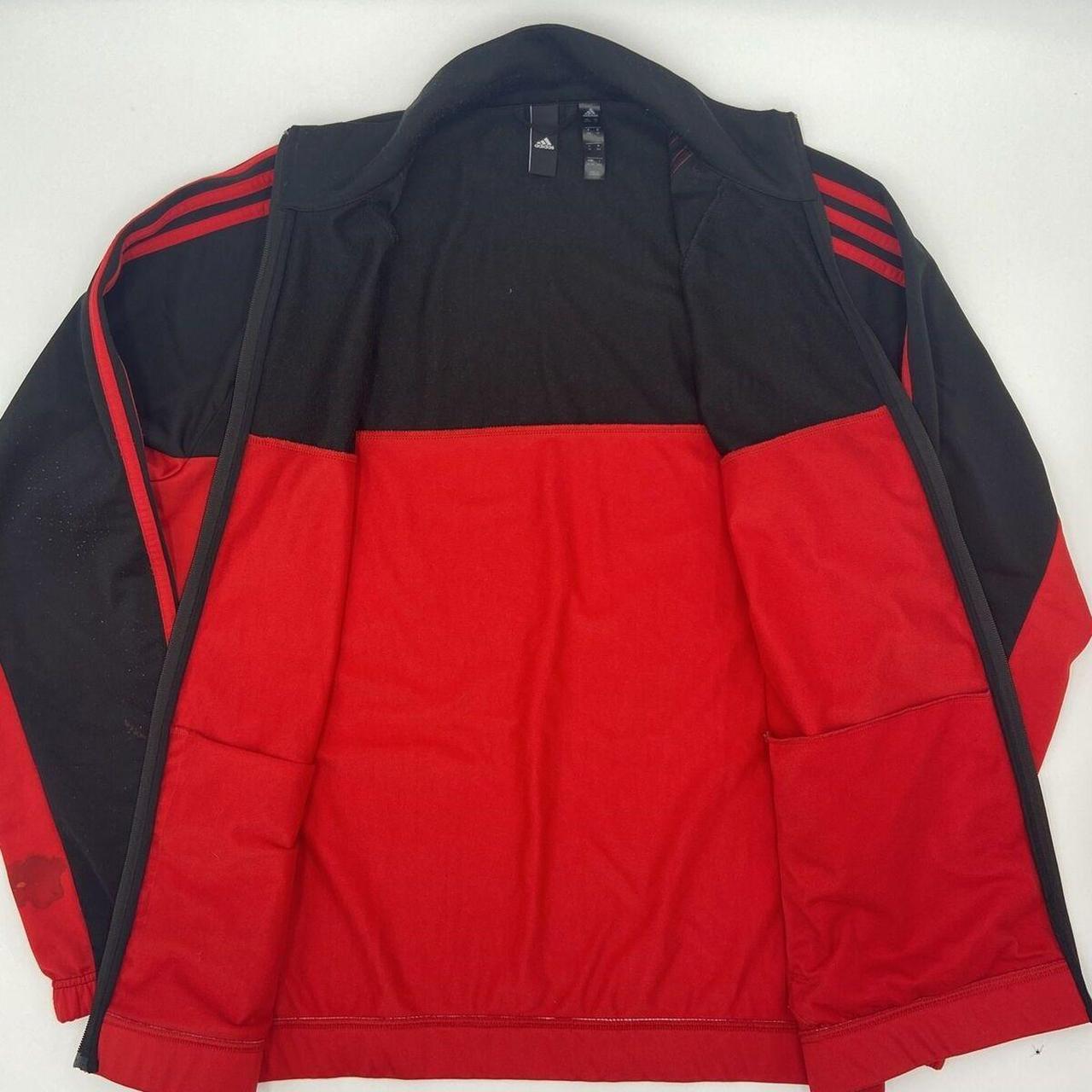 Adidas Black Red Tracksuit Zip Up Long Sleeve Jacket... - Depop