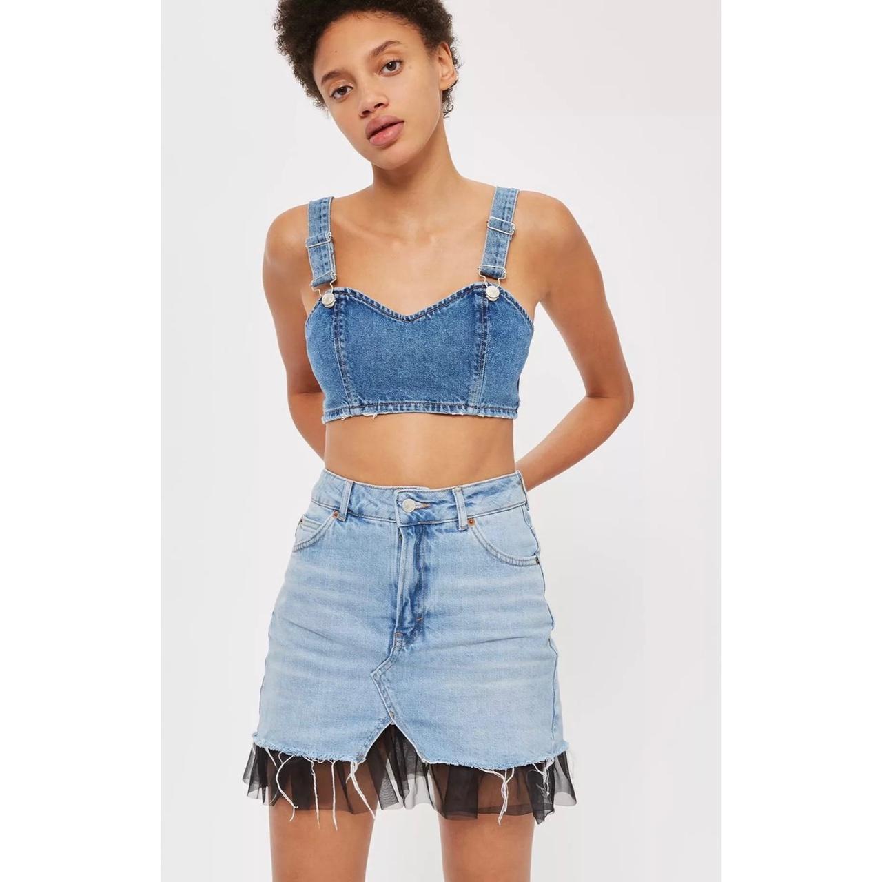 TOPSHOP Moto Under Tulle Blue Denim