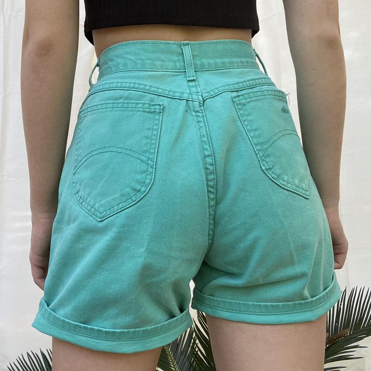 Insane vintage chic teal shorts!! The color and fit... - Depop