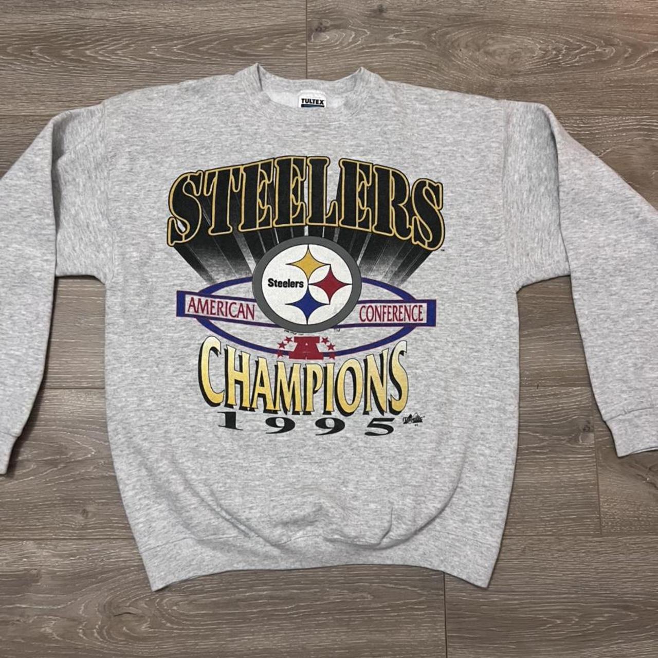 Vintage Steelers NFL Sweatshirt in Grey A great USA - Depop