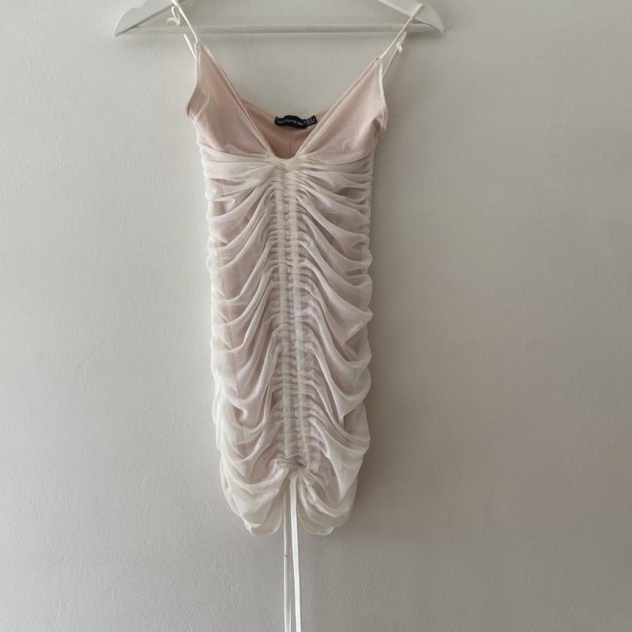 Plt ruched dress in white Worn once Size 8 #plt... - Depop