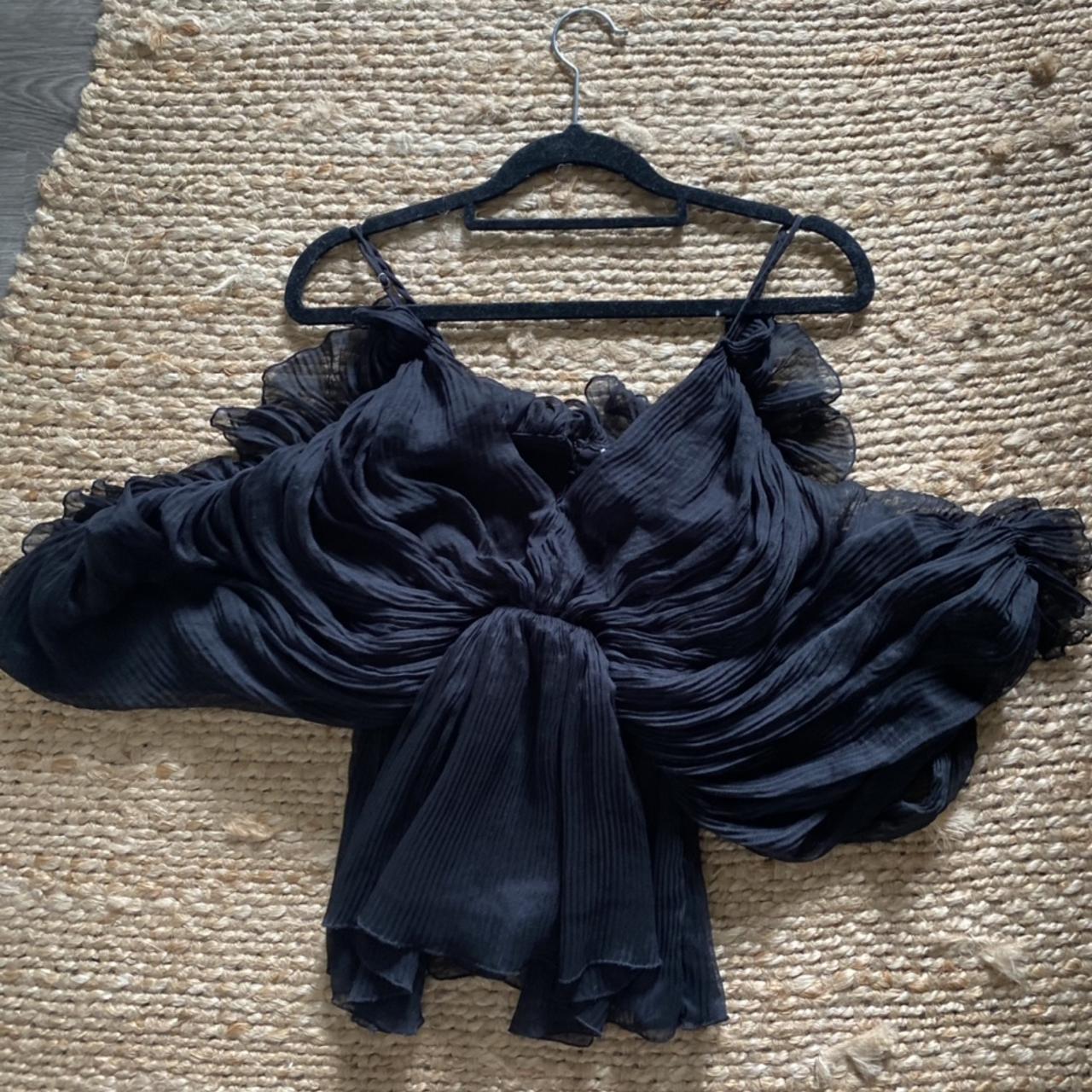 Black Alice McCall pleated off the shoulder top.... - Depop