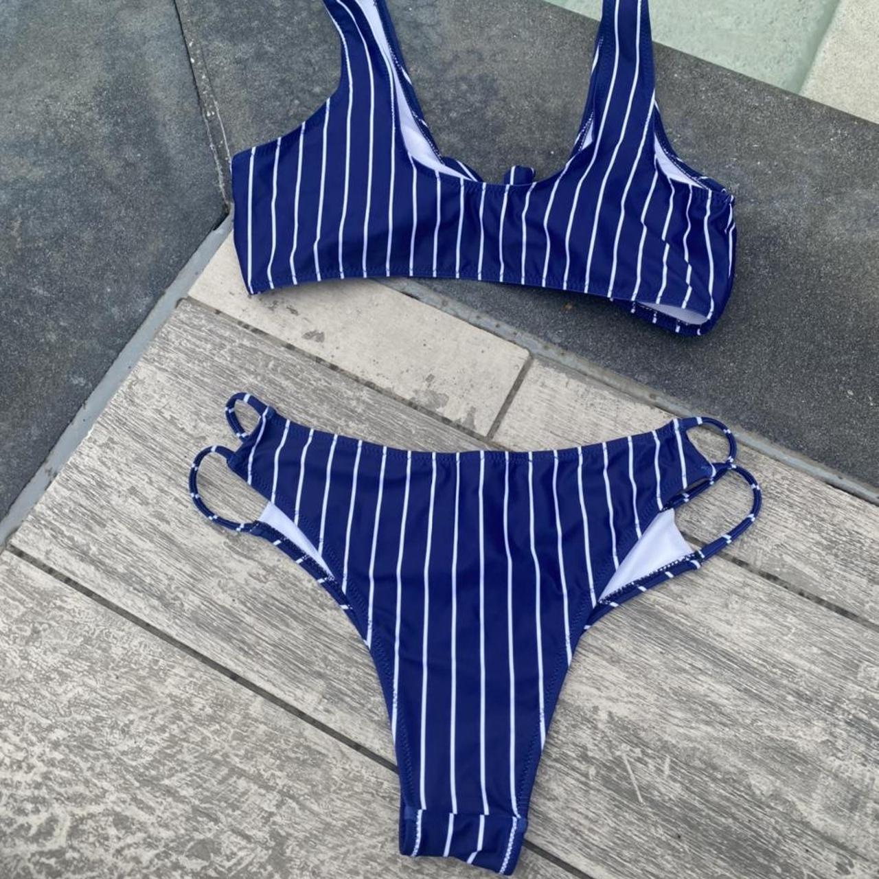 Blooming & Co. Women's Blue and White Bikinis-and-tankini-sets (3)