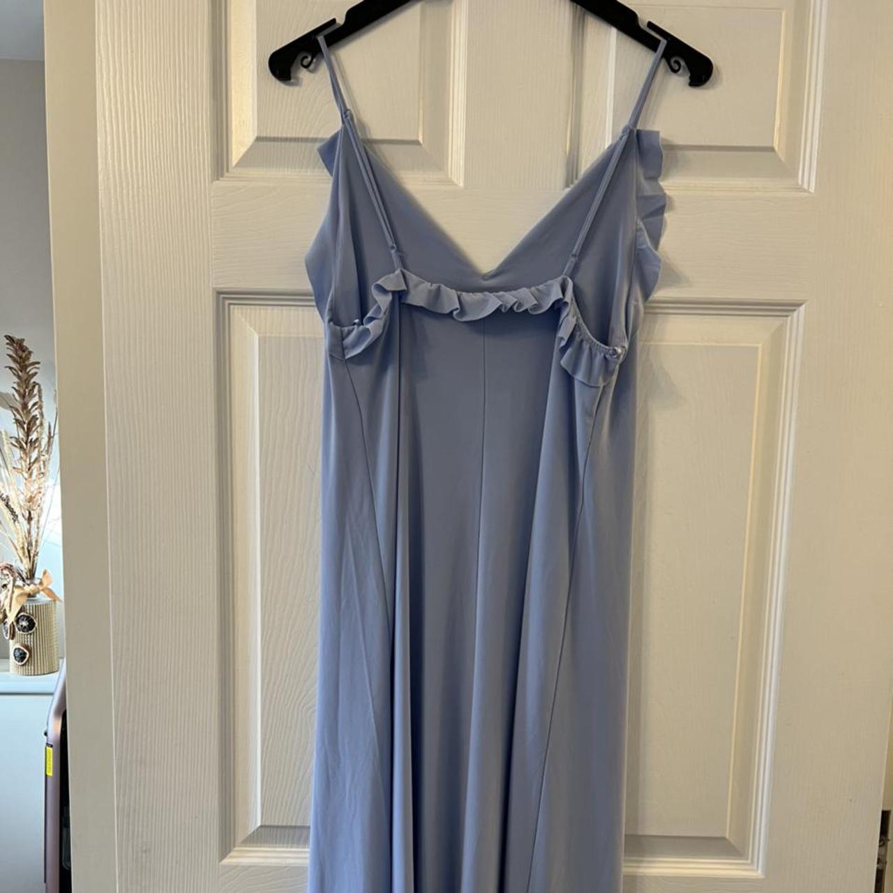 Zara, sky blue midi dress. adjustable straps, v... - Depop